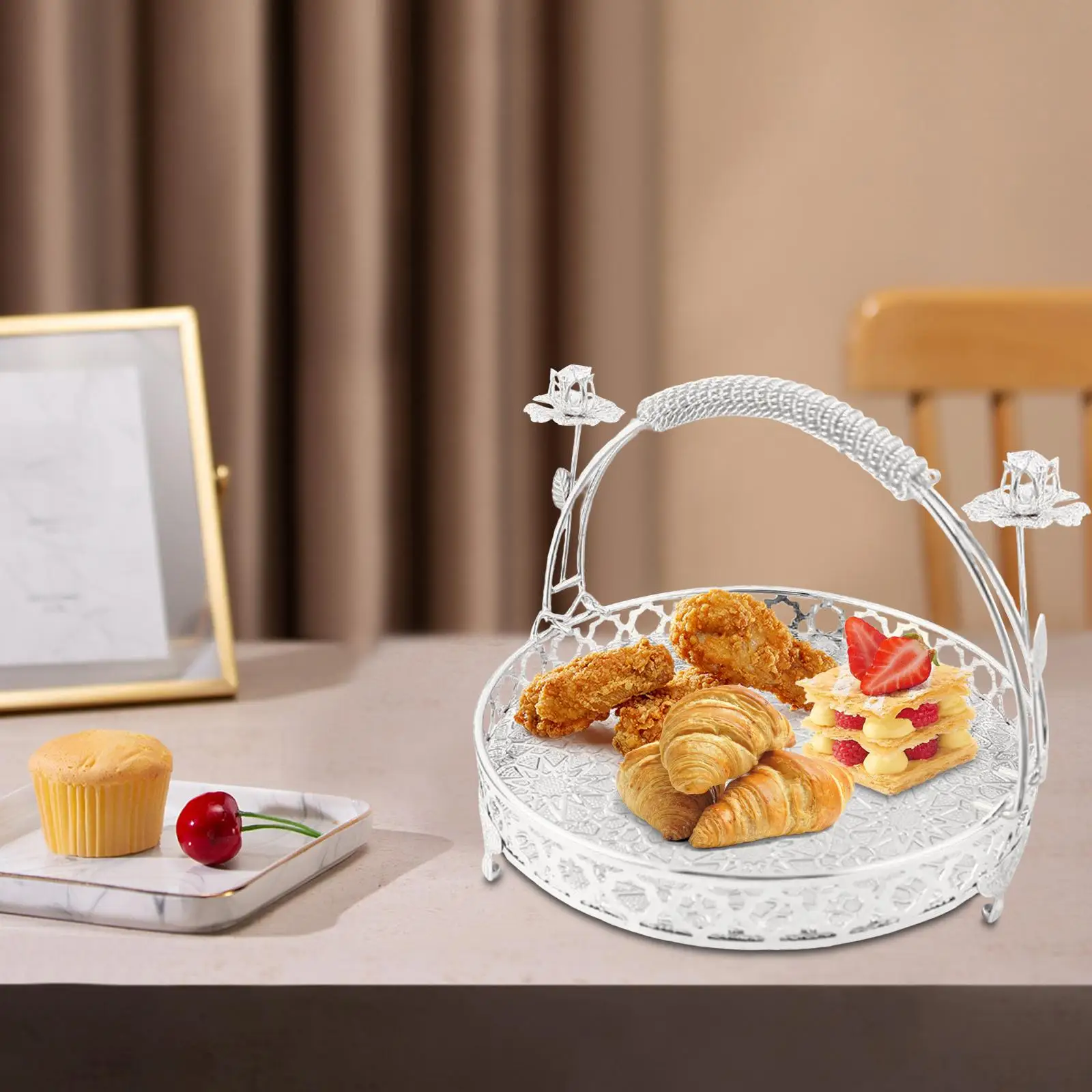 Serving Tray Decorative Candy Snack Tray Table Organizer Multipurpose Metal
