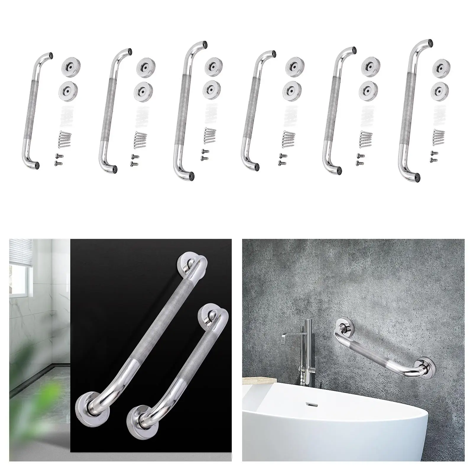 Grab Bar Durable Stable Anti Slip Shower Handle Bathroom Tub Toilet Handrail Balance Bar for Bathroom Tub Toilet Shower Handicap