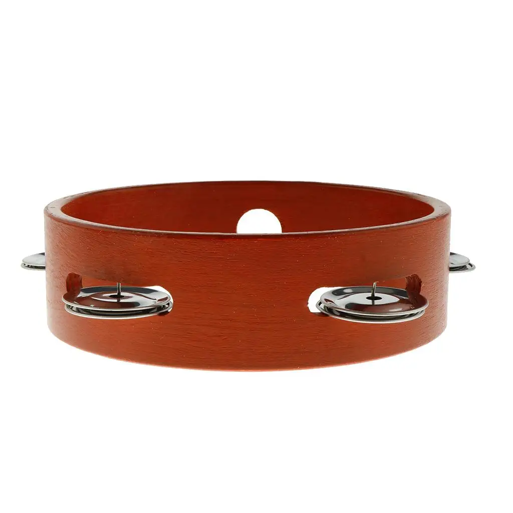 Exquisite Wood Single Row   Tambourine Hand Percussion Gift for Baby