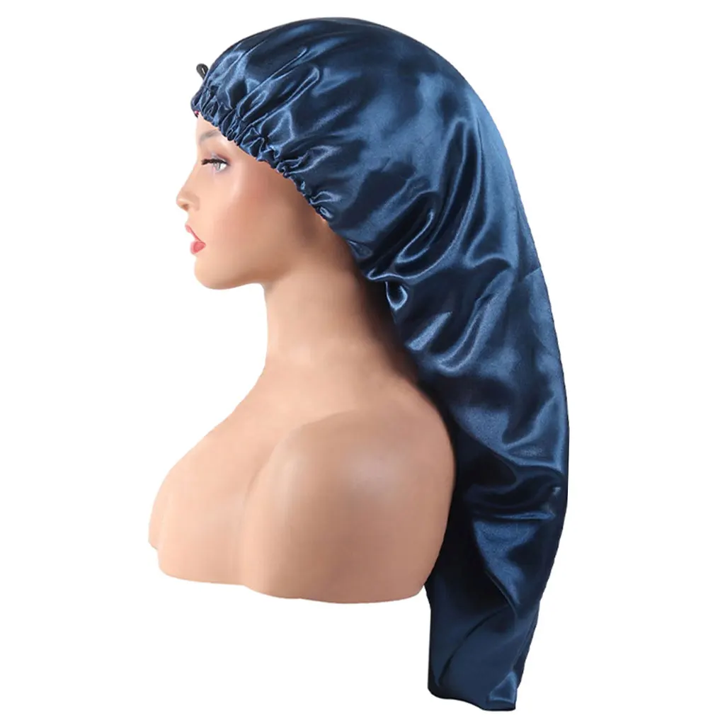 Smooth Hair Bonnet Caps Long Shower Caps Hair Hat for Hair Care Ladies Women