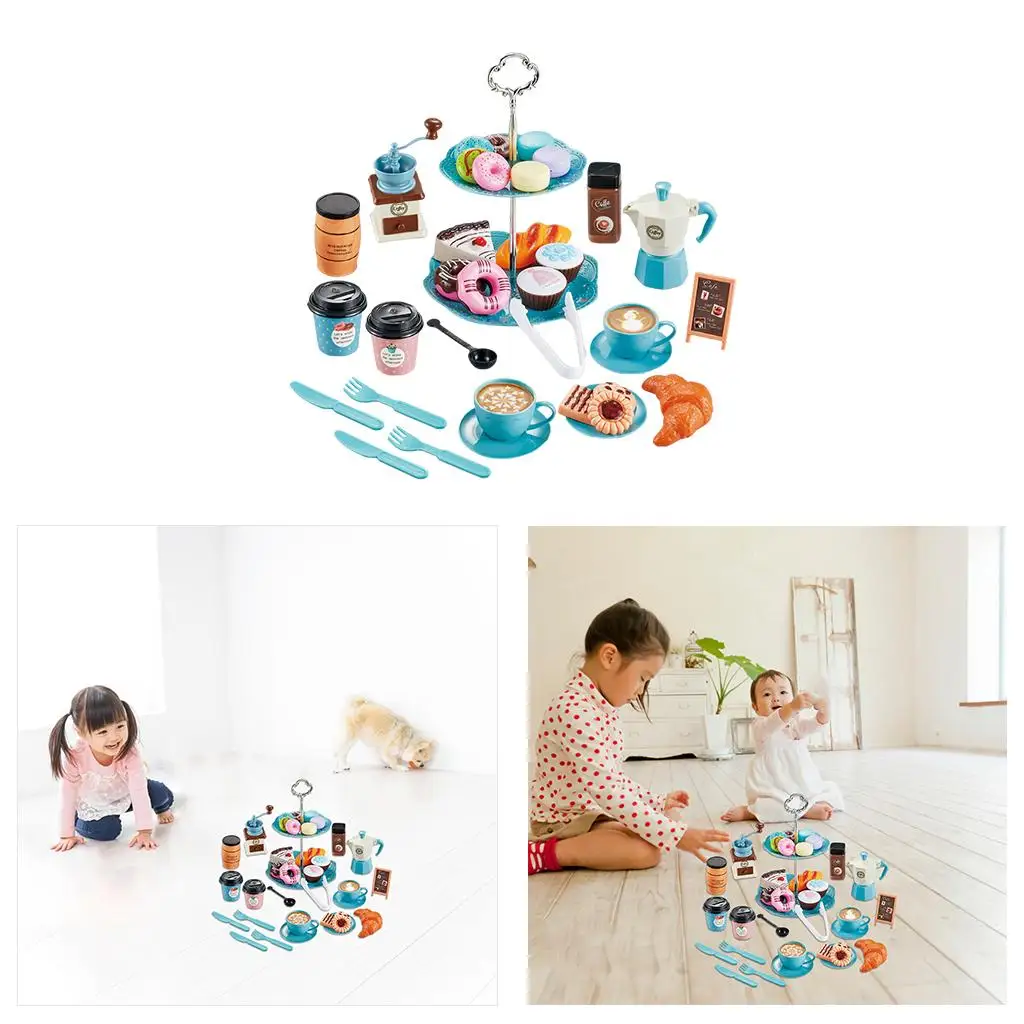 Pretend Play Tea Party Toy Food Coffee Machine Afternoon Tea Set Set No BPA Indoor Outdoor Toys