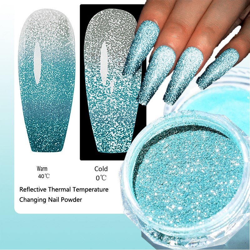 Best of Thermal Temperature Changing Nail Powder Reflective Flash Glitter Powder Shinning Chrome Pigment Dust UV Gel Polish Accessories Reviews & Tips