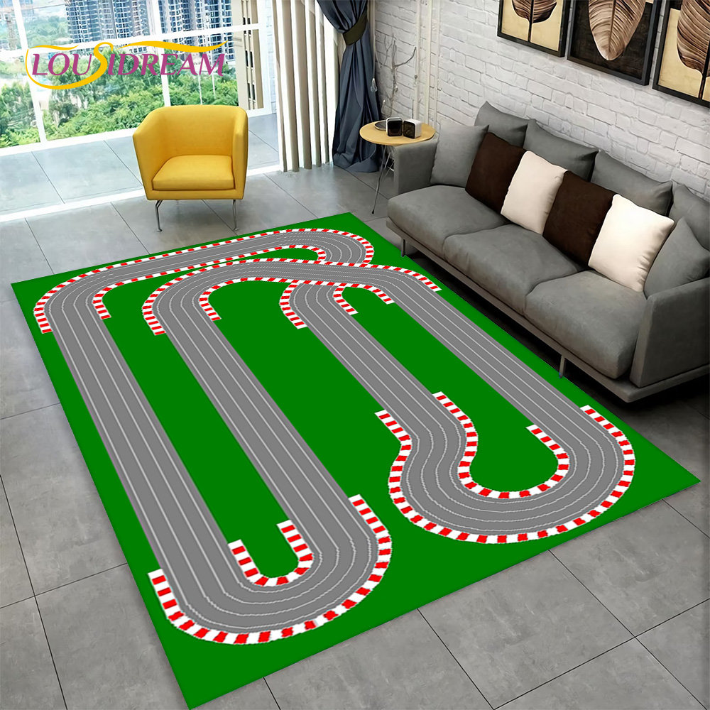 tapis de jeu pour trafic routier urbain sur zone de salle de décor de salon et de chambre polymères de sol non ald