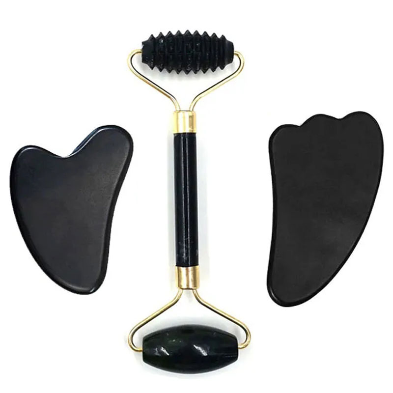 Best of Natural Stone Gua Sha Jade Roller Massager For Face Black Double Head Roller Massage Tools Gouache Scraper Body Facial Massager Reviews & Tips