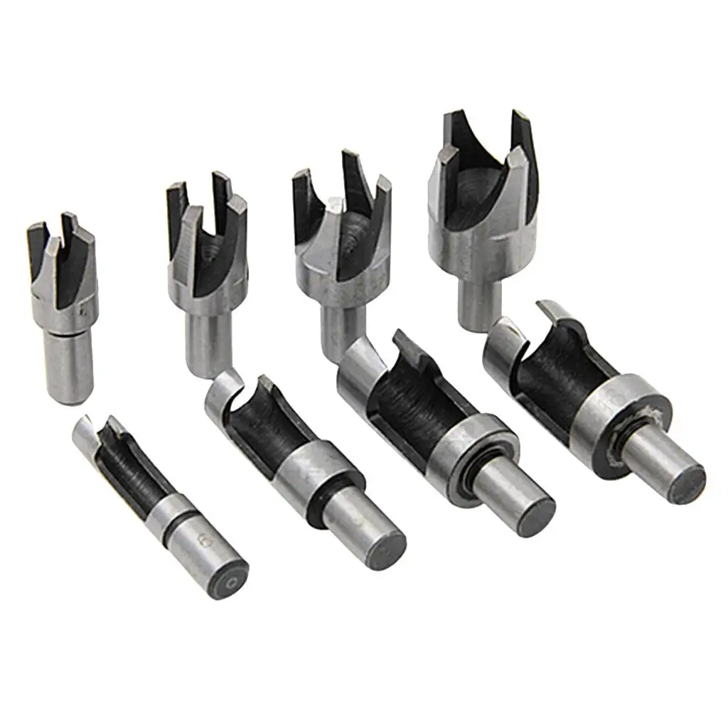 8pcs Carbon  Plug Cutter Cutting Tool Drill Bit Set Straight And