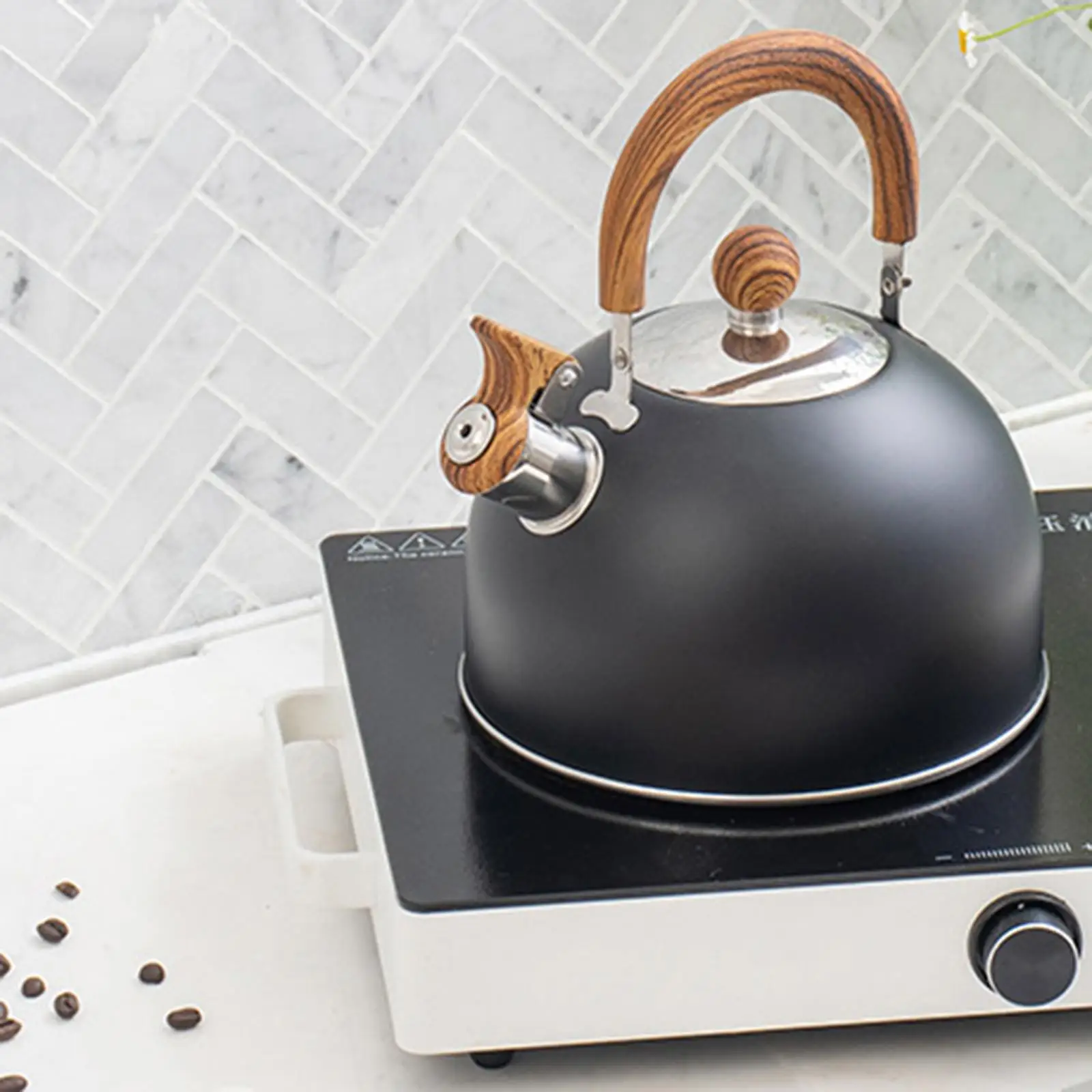 Durable Kettle with Whistle Hot Water Kettle Fast Heating Whistling Teapot Stainless Steel Stovetop Tea Kettle for Stove Top