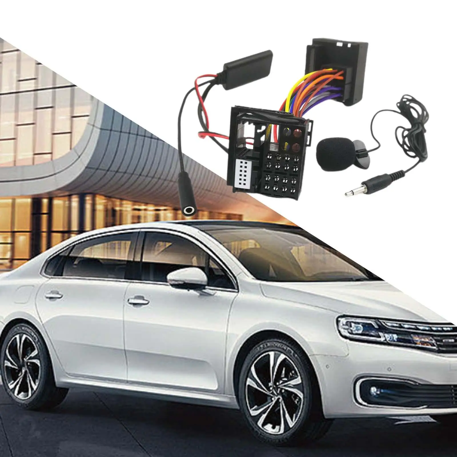 Bluetooth 5.0 Module Receiver Adapter High Performance with Mic Audio Adapter for Peugeot 207 307 307SW 407 308
