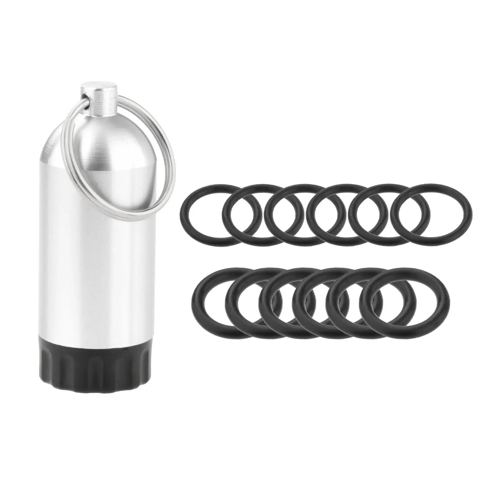 2X Mini Scuba Diving Cylinder Bottles with 12 O-rings Dive Key Chain Repair