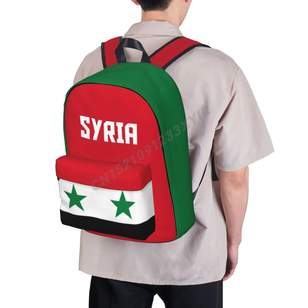 Unisex mochila síria bandeira sírios ponto schoolbag