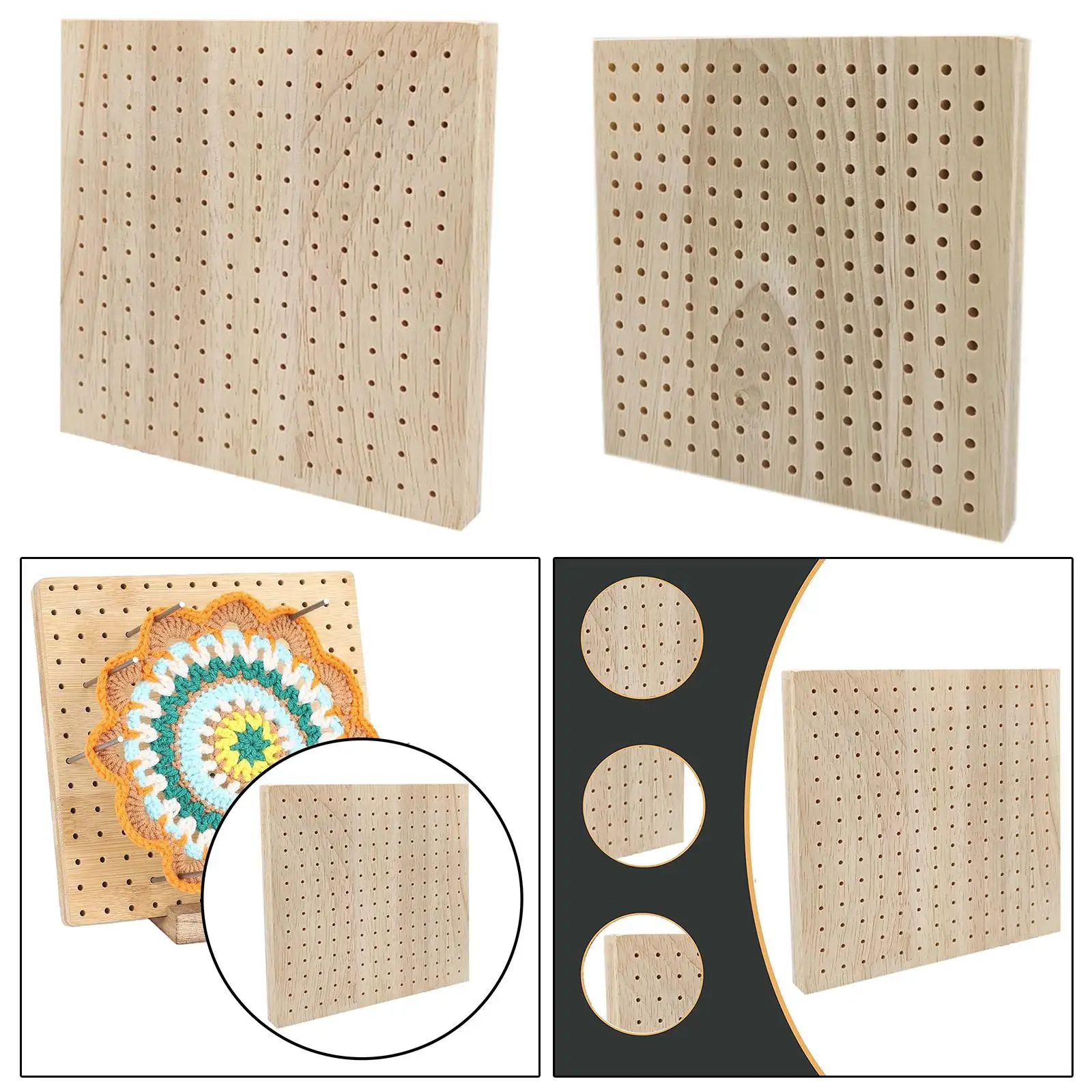 Wood Crochet Blocking Board Durable DIY Crafting Hole Board Blocking Board for Granny Squares Gift for Granny Squares Lover