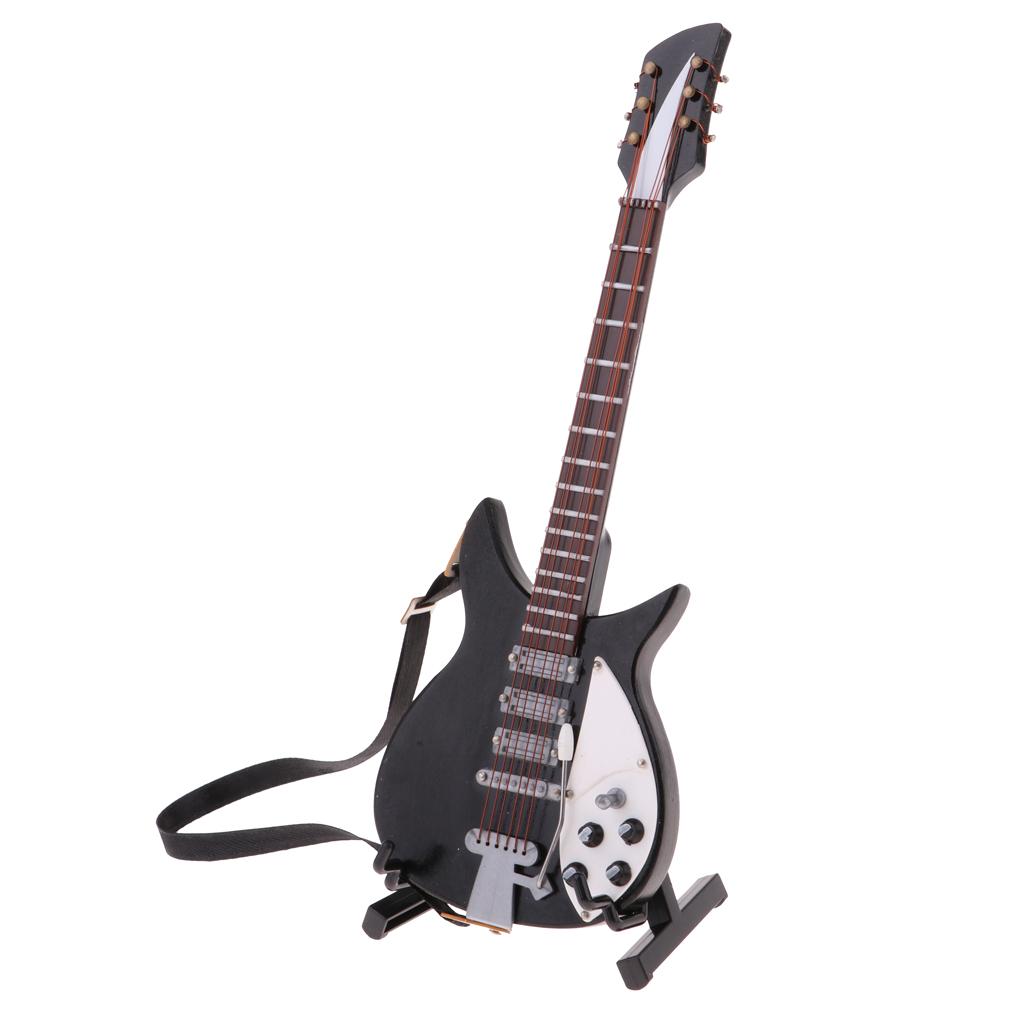 Miniature Musical Instrument Toys Stylish Electric Guitar Model With Display Stand & Storage Box 1/6 Scale Decoration Crafts