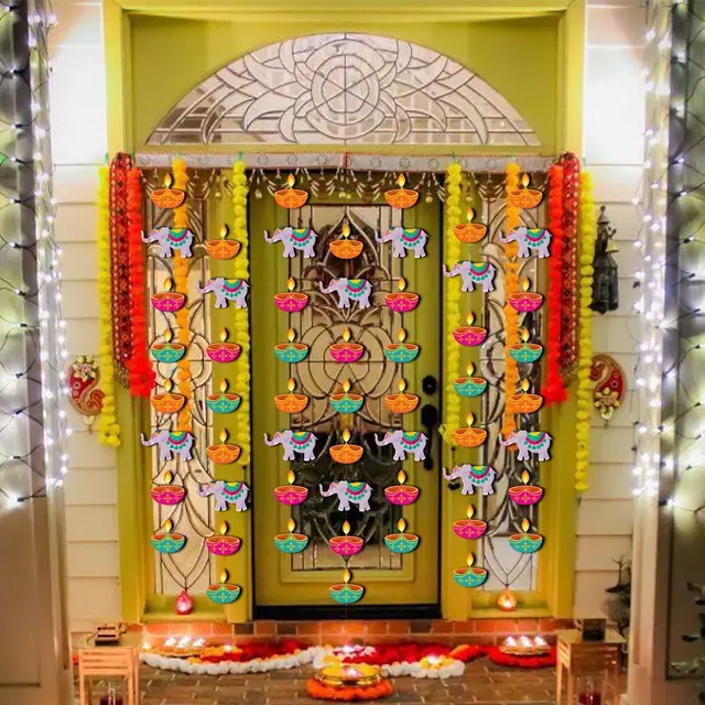 10 LED Diwali Light AUM OM Swastika Lakshmi Ganesha Colored Lights Light  String Indian Deepavali Decoration - AliExpress