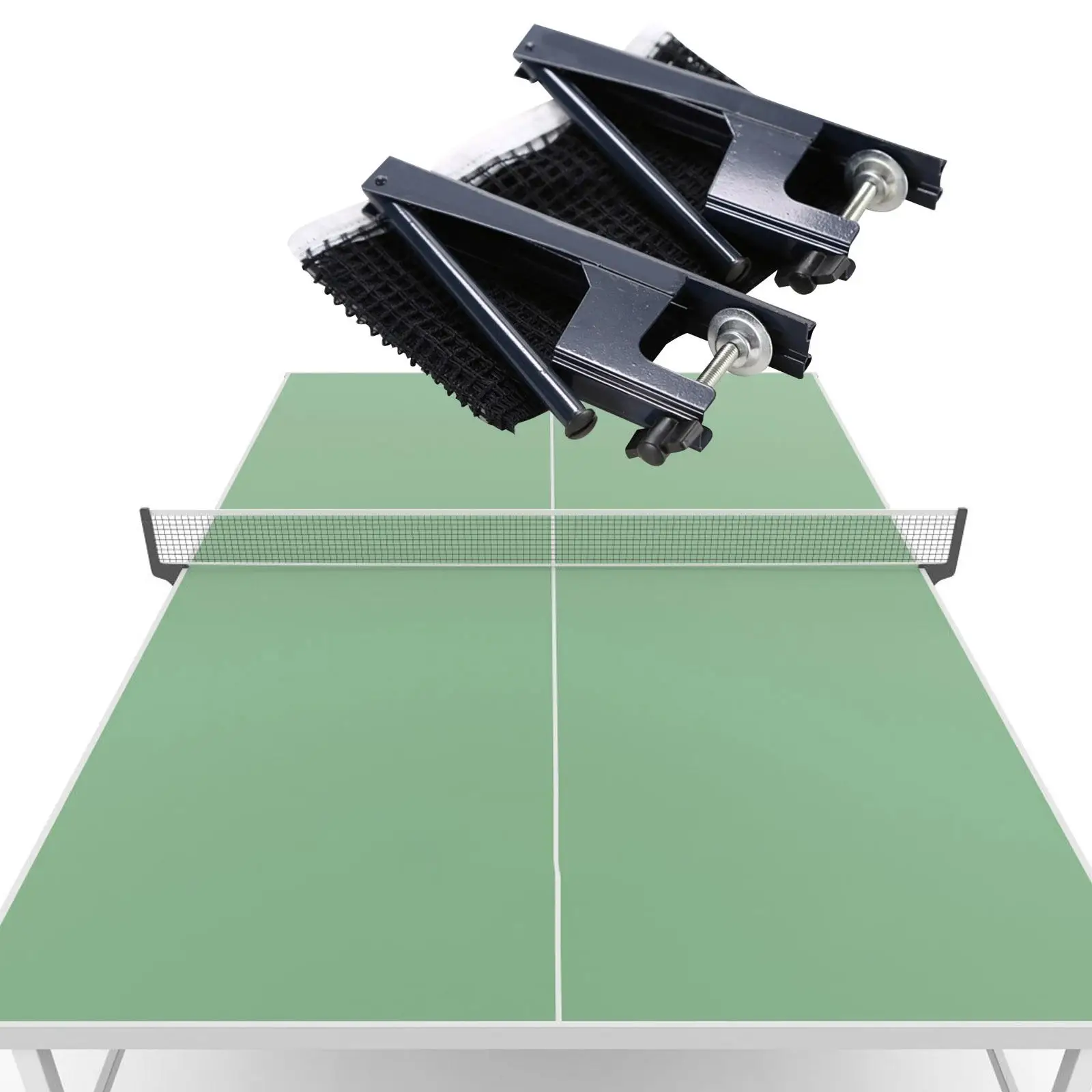 Portable Table Tennis Net and Post Set Screw on Clamp Indoor Outdoor Sturdy