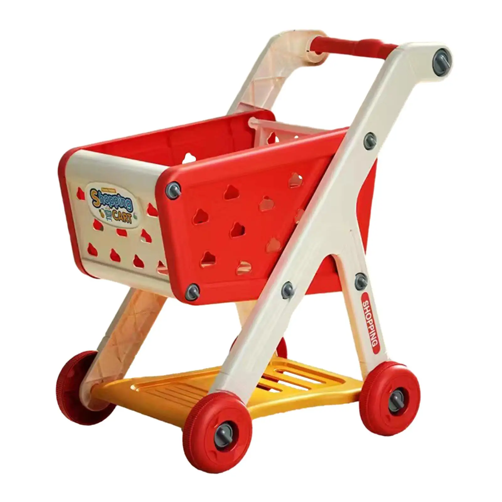 Kids Shopping Cart Toy Trolley Play Set Simulation Mart Shopping Cart Supermarket Handcart Toy