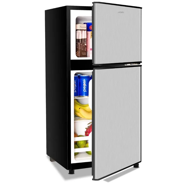 Anukis Compact Refrigerator with Freezer, 3.5 Cu.Ft 2 Door Mini