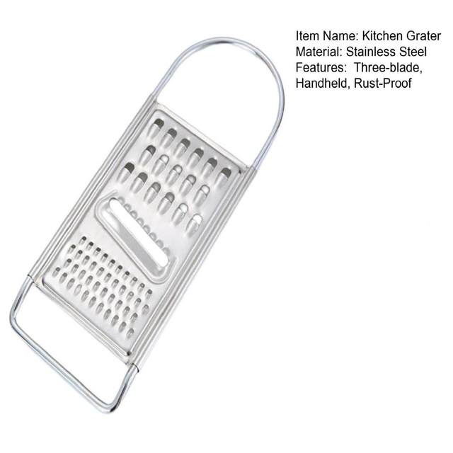 Yesbay Carrot Grater Three-Blade Handheld Rust-proof with Handle Sharp Fast Cooking Kitchen Tool Vegetable Cabbage Slicer Grater Home Use, Size: 22