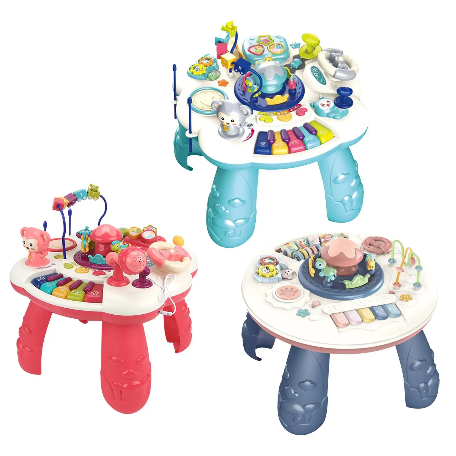 Musical Learning Activity Table Durable with Light for Toddlers Children