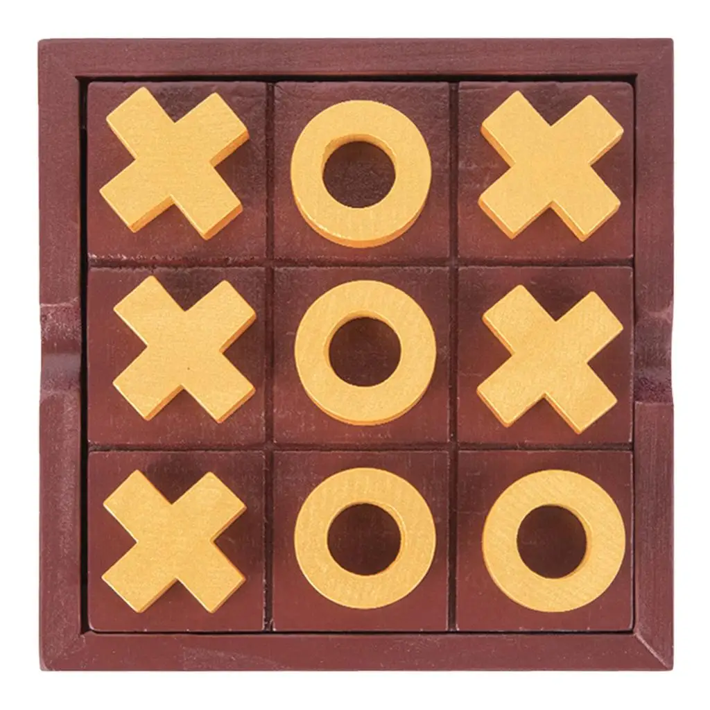 Wooden Children`s Tic TAC Toe Game Tabletop Board Game for Kids and Adults Handcrafted Gifts
