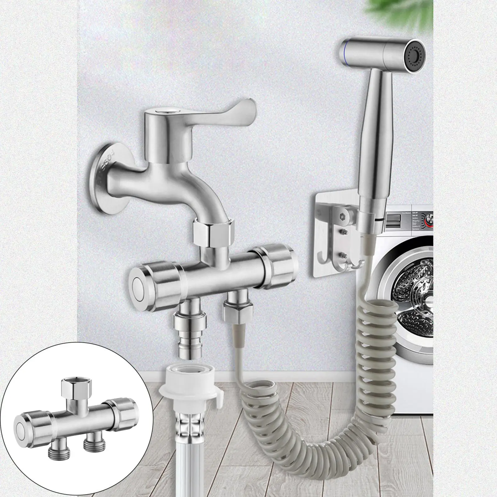 Bathroom Faucet Valve Single Inlet Double Outlet Double Control Valve for Shower Head Toilet Sink Basin Water Heater