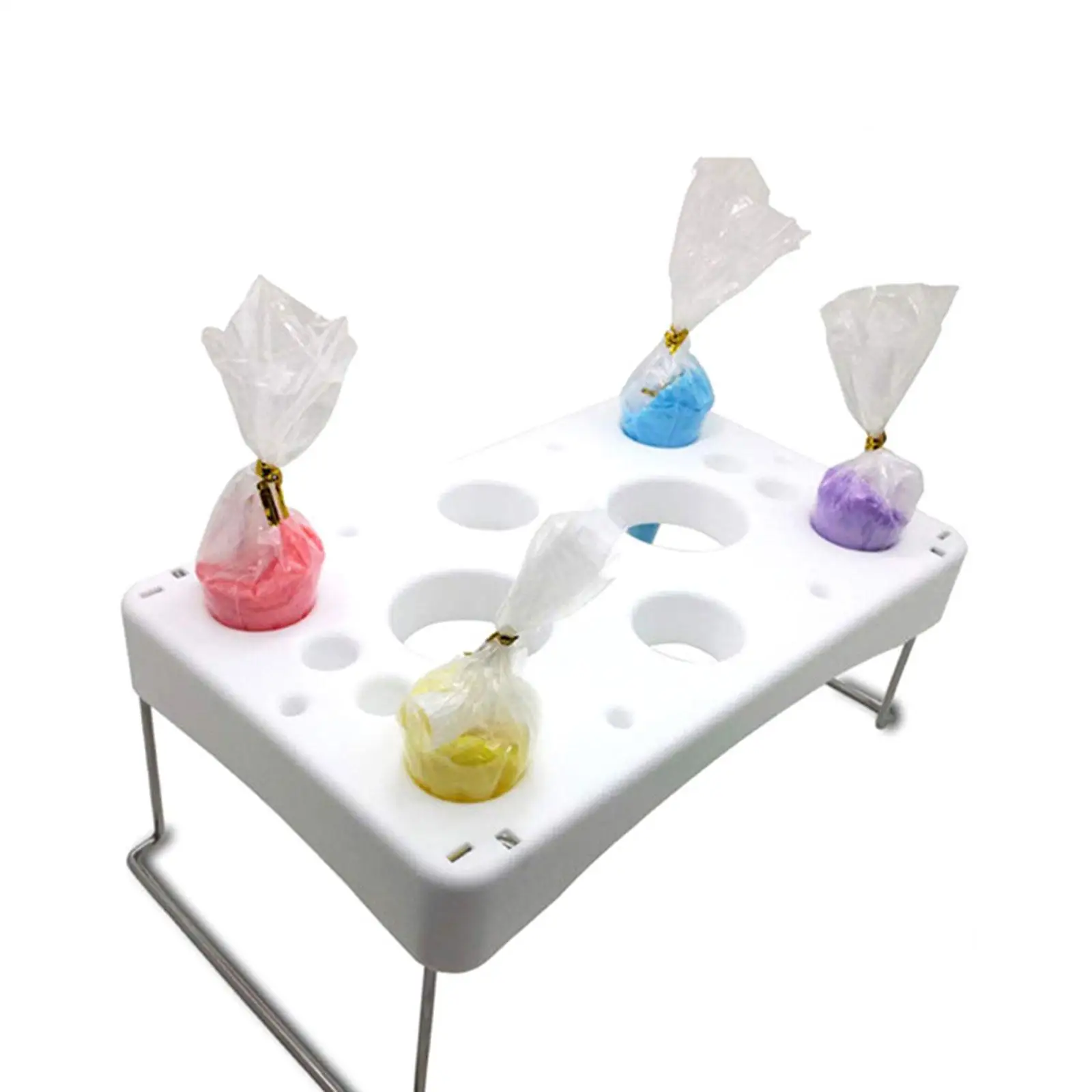 Household Piping Bag Stand Cake Nozzle Tip Shelf Rack Foldable Stainless Feet Holder for Tip Bag Cream Bag