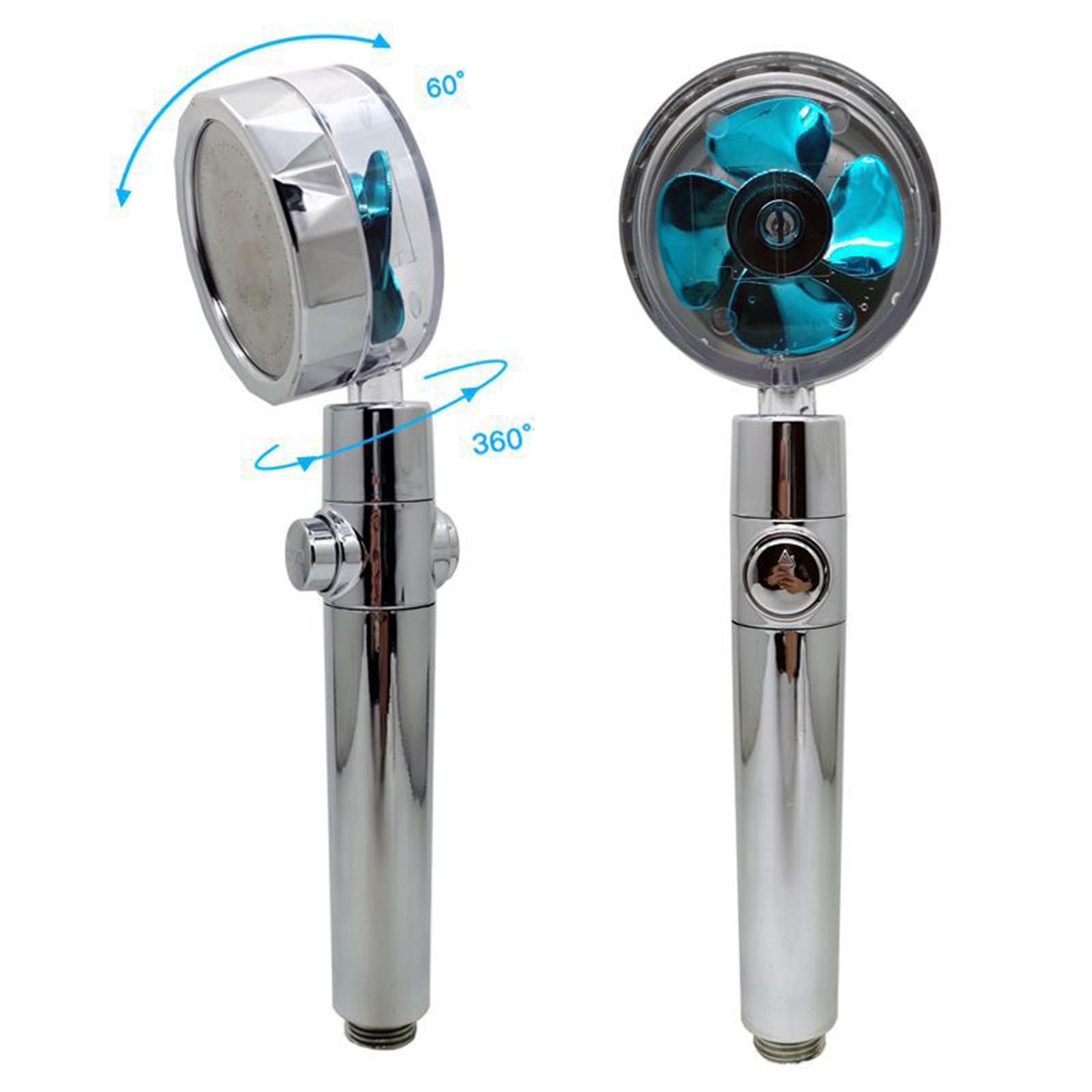 1 Piece Shower Head Rotating with Small Fan Bathroom Accs Easy Install Replacement 3 Modes Handheld Toilet Sprayer