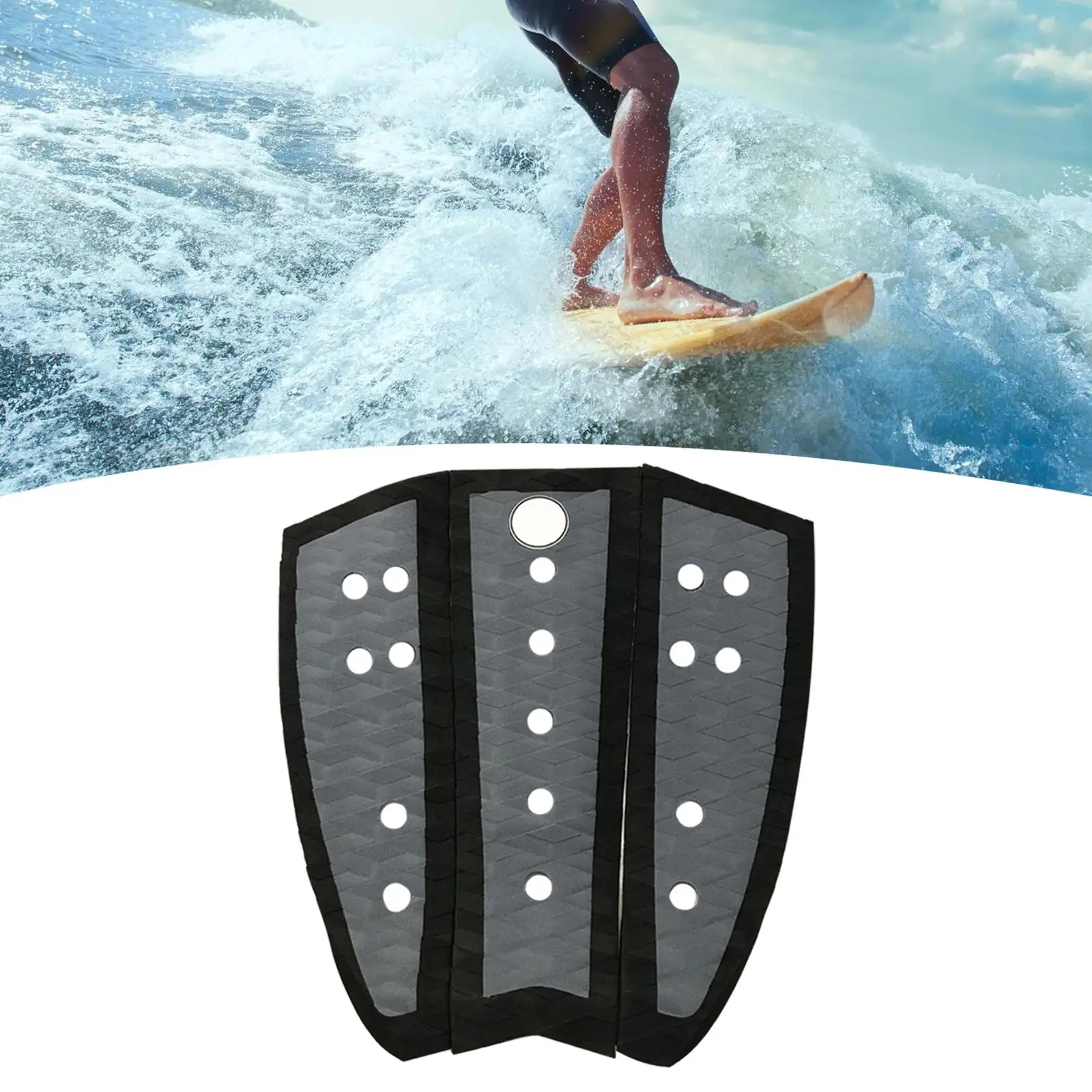 3x EVA Surfboard Traction Pad Surfing Padding Deck Pad Mat Surf Traction Pad Tail Pad for Fish Board Paddleboard Accessories