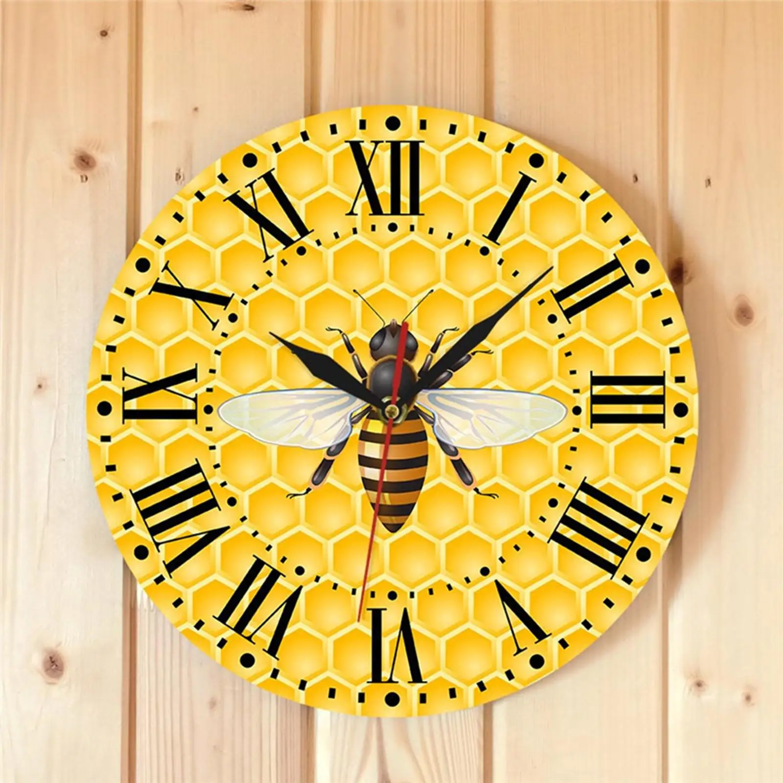  Yellow Hive Wall Clocks 12 inch Installation Quickly Silent