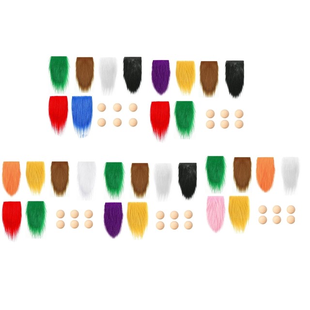 6 Pcs Pre-Cut Gnome Beard 6 Colors Faux Fur Gnome Beards with 6 Pcs Wood  Ball Nose for DIY Handmade Christmas Gnomes 