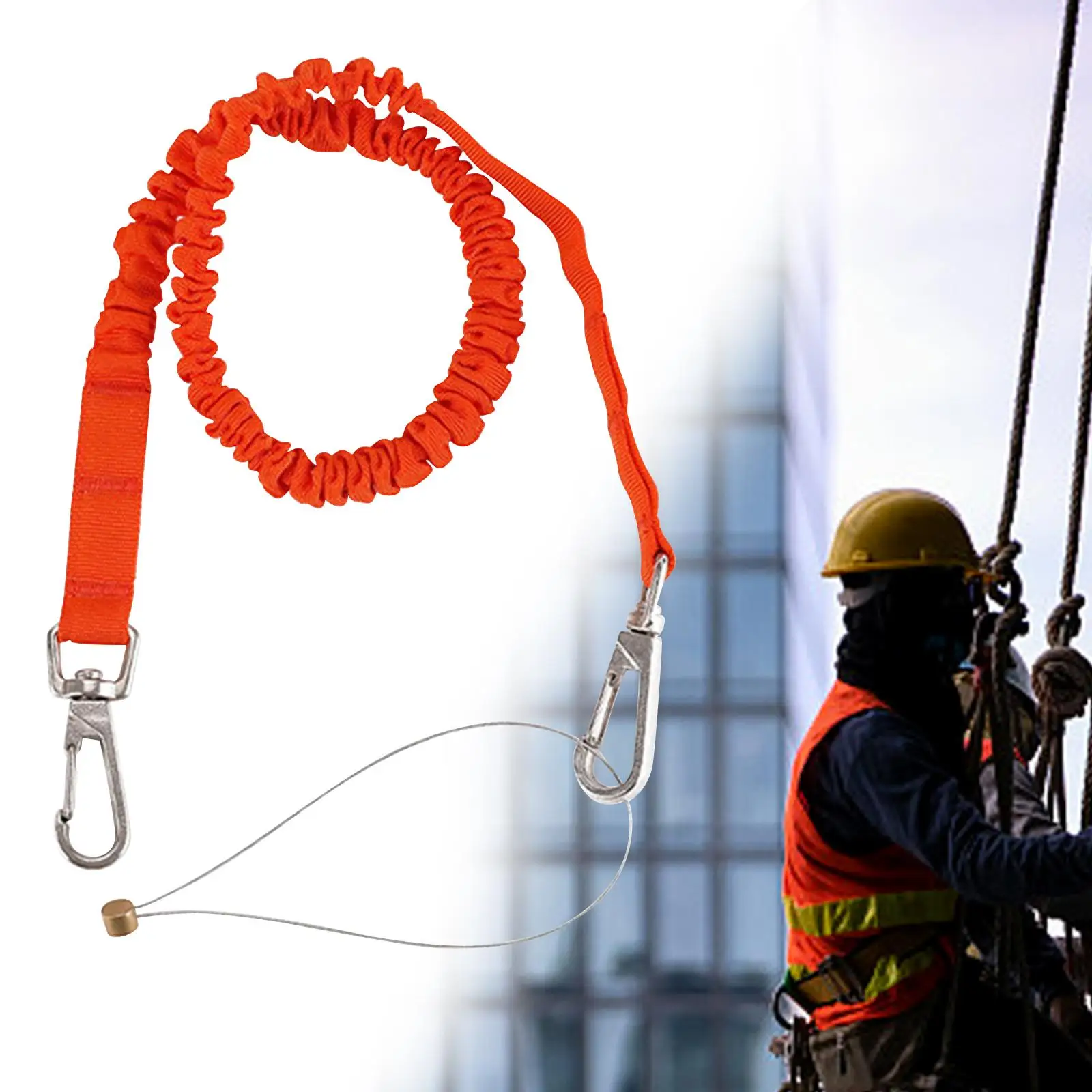 Climbing Restraint Lanyard Fall Arrest Protection Protective Equipment Strap Retractable Rope Cord Lanyards for Mountaineering