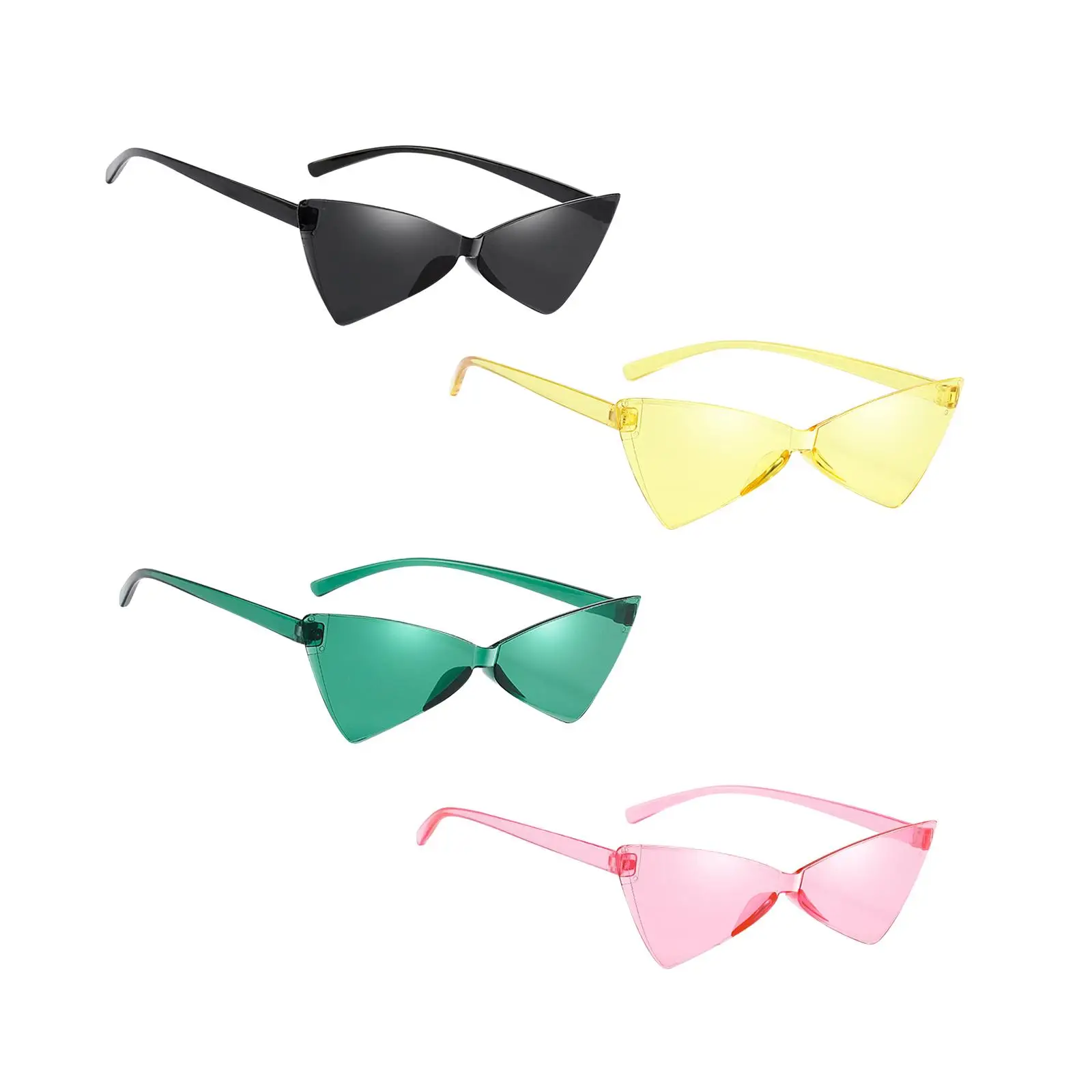Cat Eye Sunglasses Summer Tinted Frameless Glasses UV400 Triangle Sunglasses