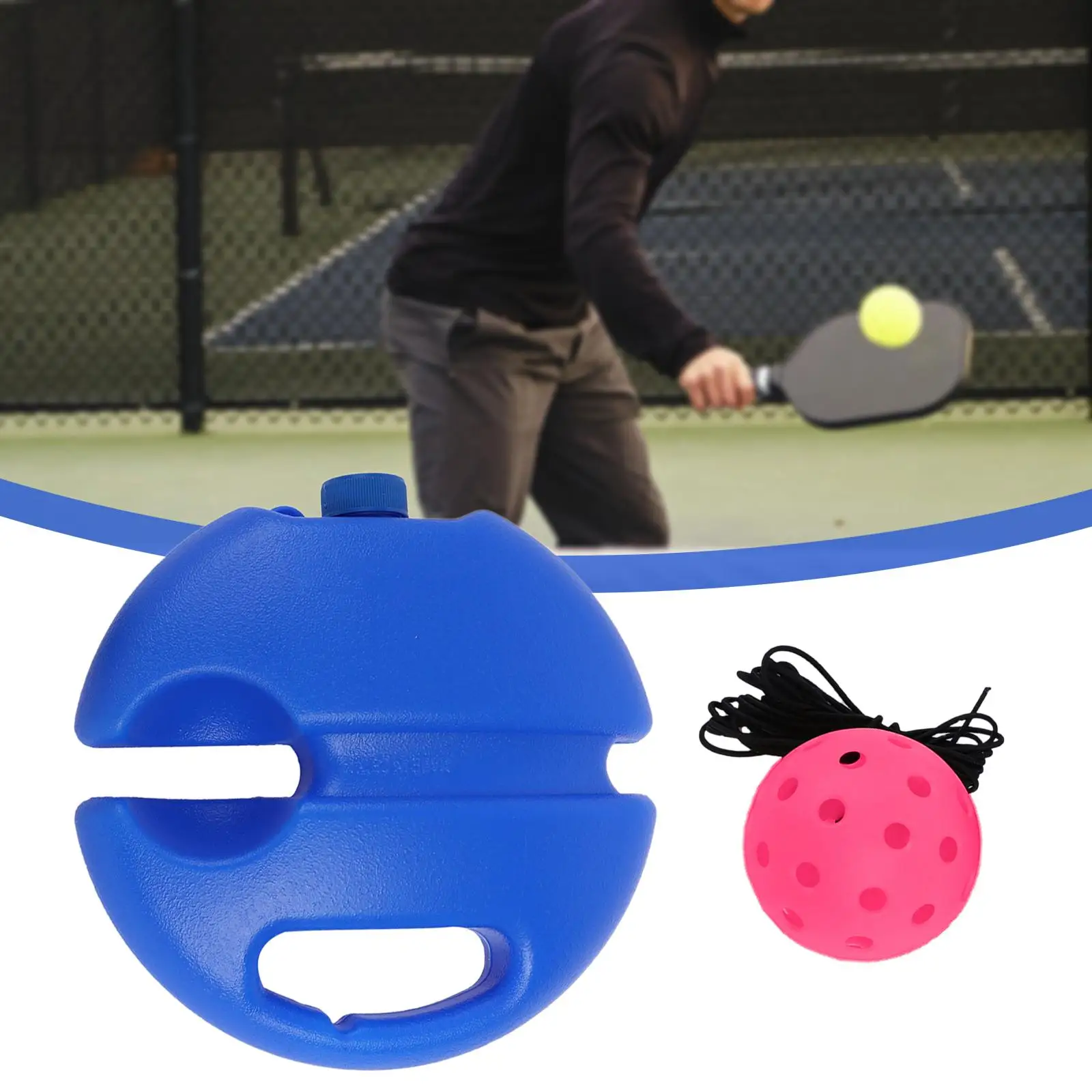 Pickleball Trainer Pickleball Ball with Cord Portable with Handle Exerciser Pickleball Training Aid for Training Sport Player