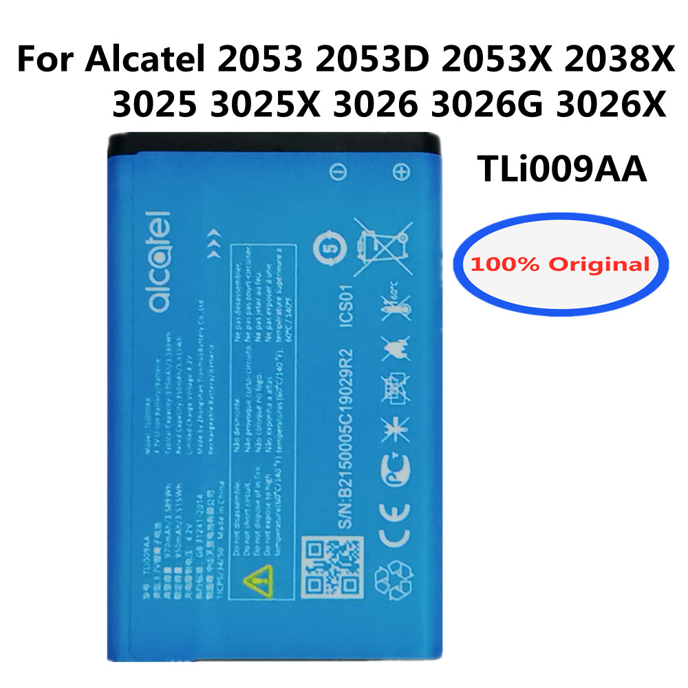 100% Оригинальный аккумулятор TLi009AA для Alcatel 3025 3025X 3026 3026G  3026X 2053 2053D 2053X 2038X Аккумулятор для телефона + номер для ...