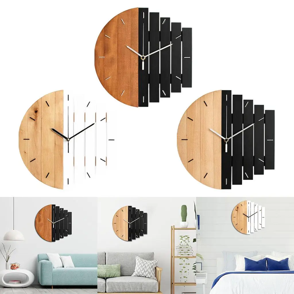 Modern Hanging Wall Clock Silent Bedroom Living Room Home Shops Decor