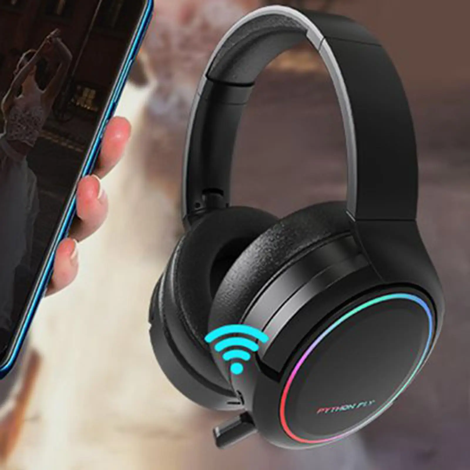 Wireless Gaming Headset with Microphone Stereo Sound Noise Canceling for PS5 Laptop
