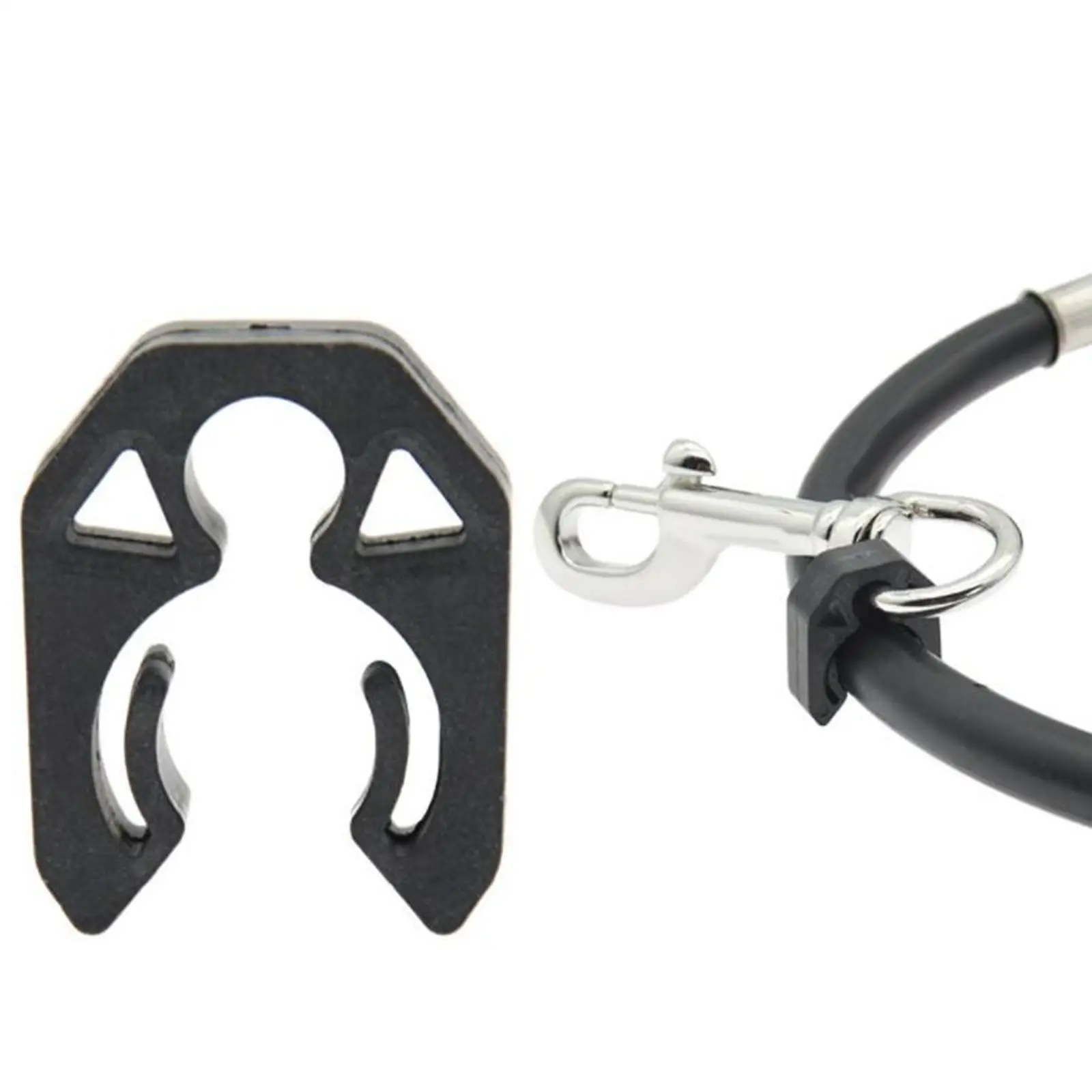 Scuba Diving Fixed Hook with Snap Hook Buckle Double BCD Hose Holder Plastic