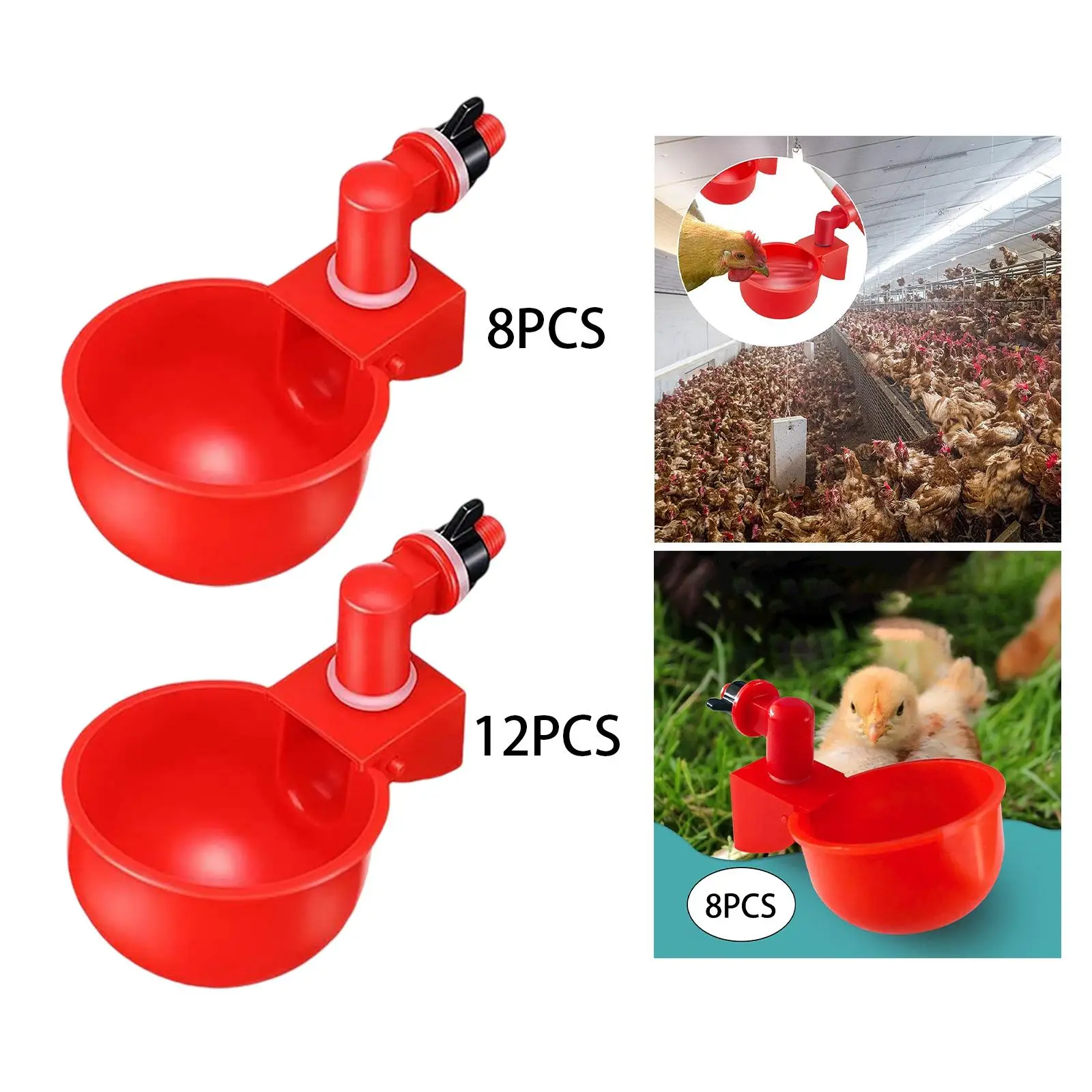 Automatic Chicken Drinker Quail Hanging Water Cup Nipple Drinking Bowls Feed Birds Water Bowl Drink Cups for Backyard Poultry