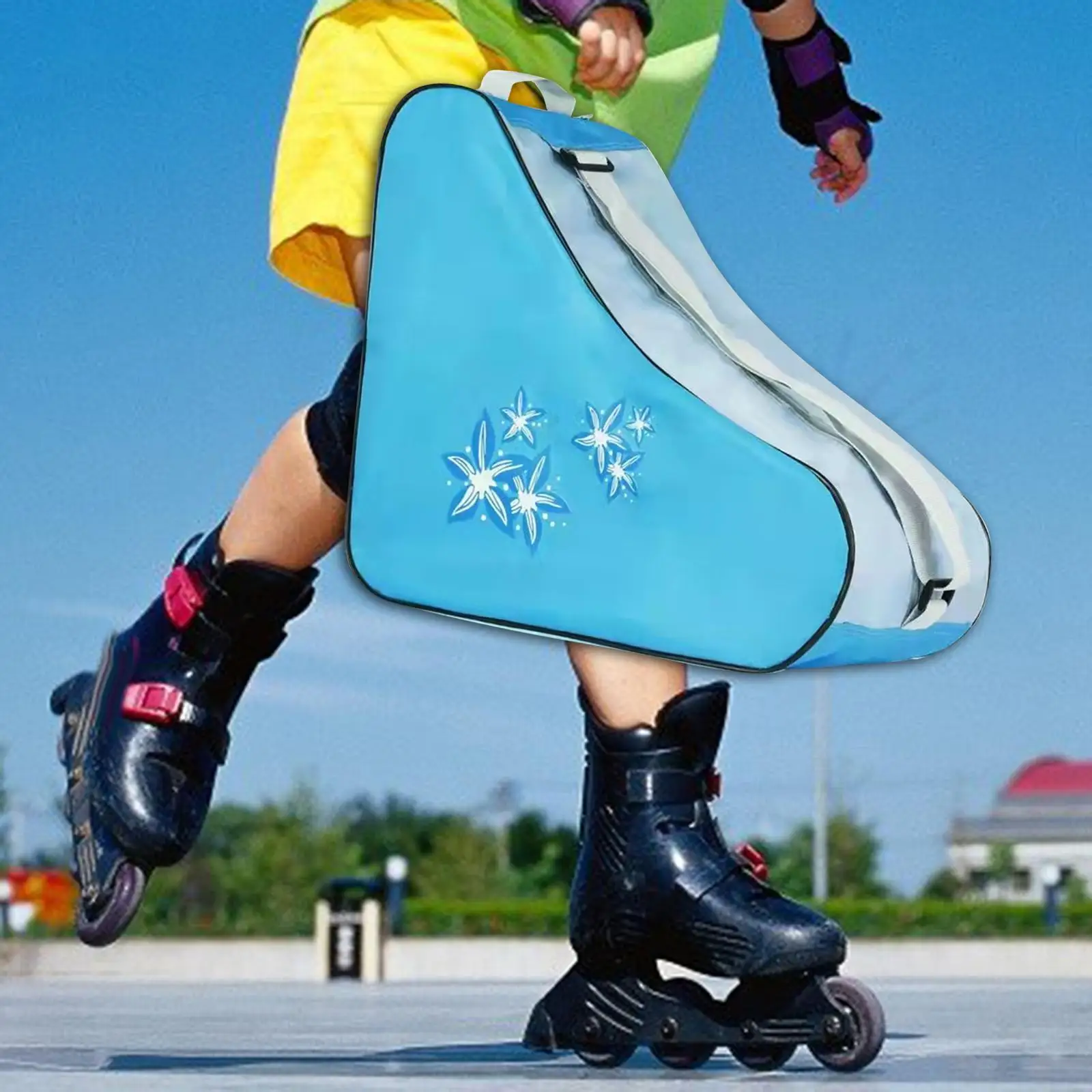 Roller Skate Bag with Adjustable Shoulder Strap Skating Shoes Bag for Ice Hockey Skate Quad Skates Figure Skates Inline Skates