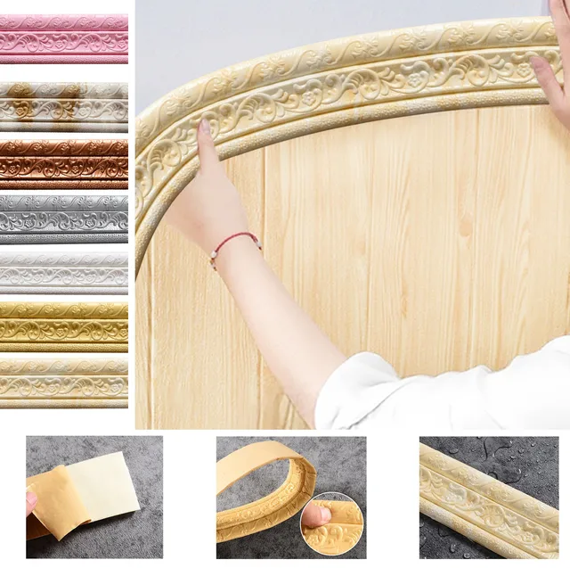 Self-adhesive Wall Decoration Strips  Self-adhesive Wood Molding Wall - 3d  - Aliexpress