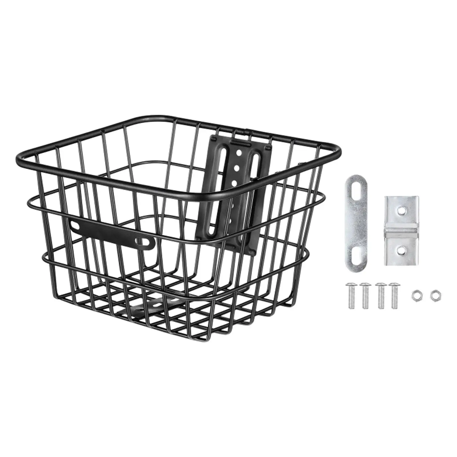 Bike Metal Mesh Front or Rear Basket without Lid Cargo Container Easily Install Sturdy Universal Accessory for Mountain Bikes