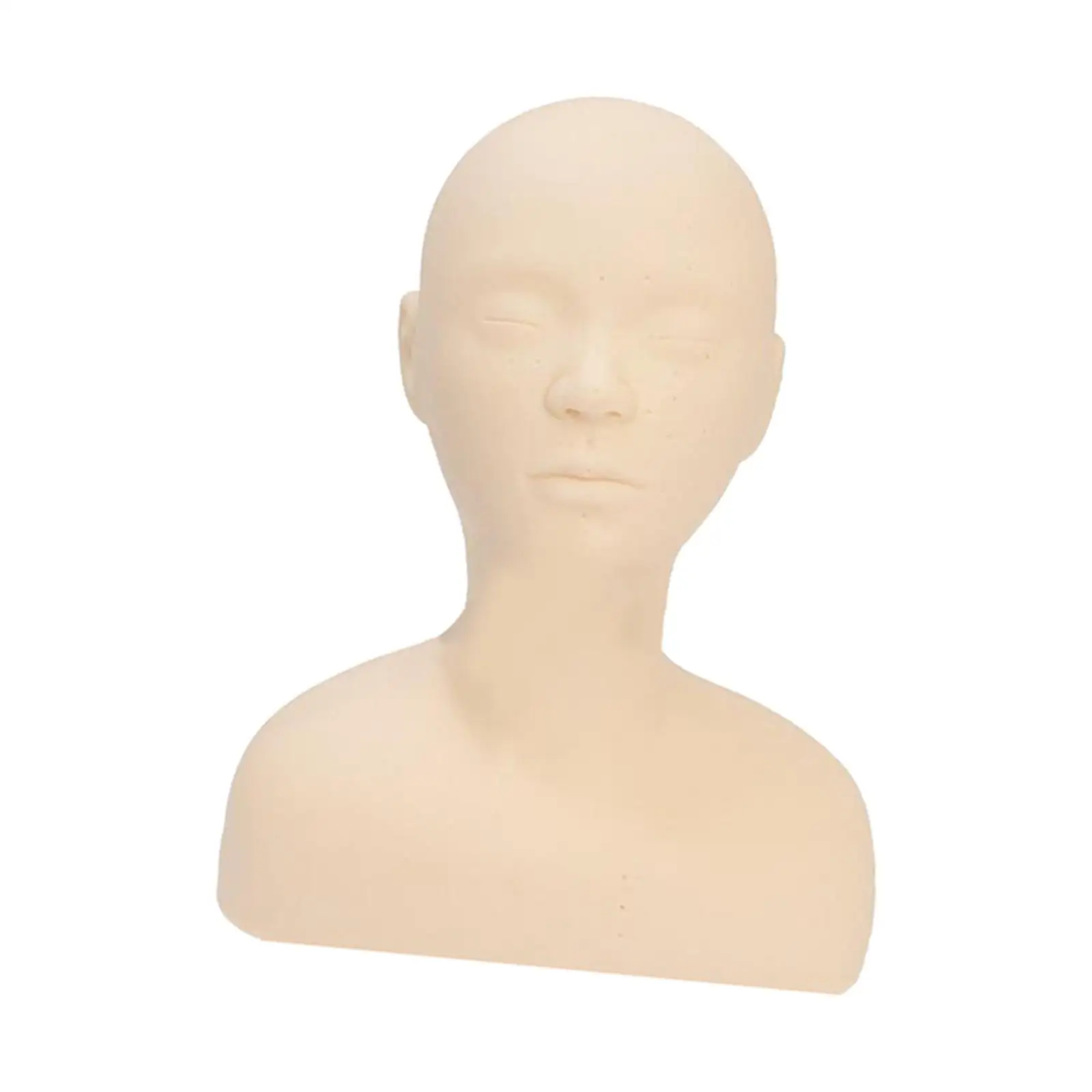 Multi Function PVC Mannequin Head Model, Cosmetology Doll Face Head for Wig Hat Display Home Salon Make up Cosmetology Massage