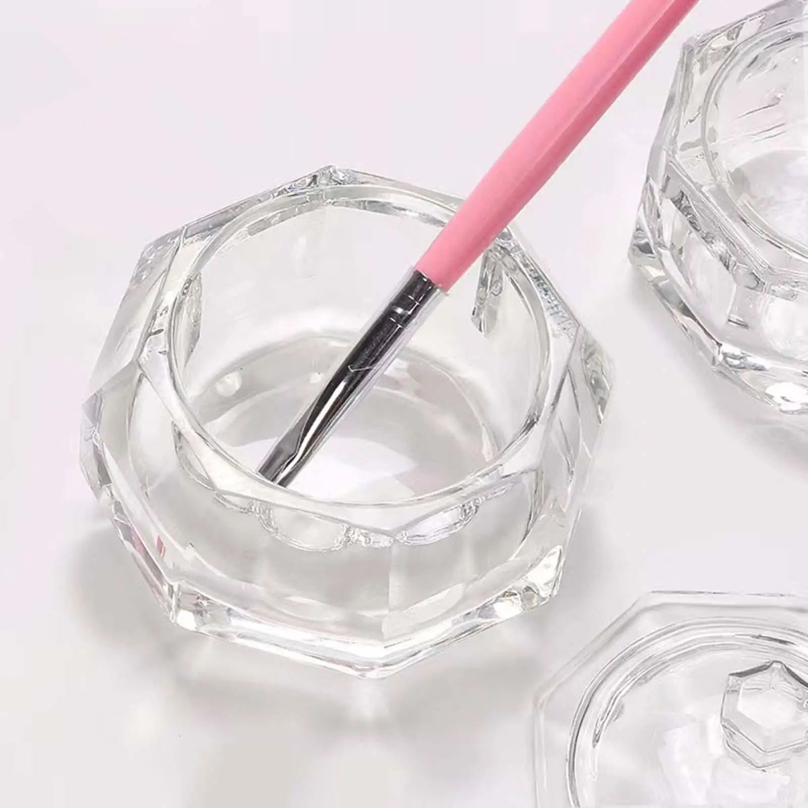 Glass Crystal Cup Nail Art Acrylic Liquid  Dappen Dish Bowl for Mixing Liquid  Nail Washing Nail Salon Professional