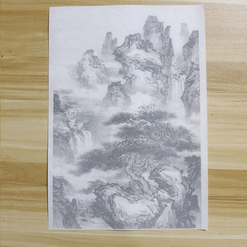 Strichzeichnung, Manuskript, reifes Xuan-Papier, Landschaft, sorgfältige Malerei, Färbung, Praxis, Reispapier, traditionelle chinesische Malerei – Detail 1