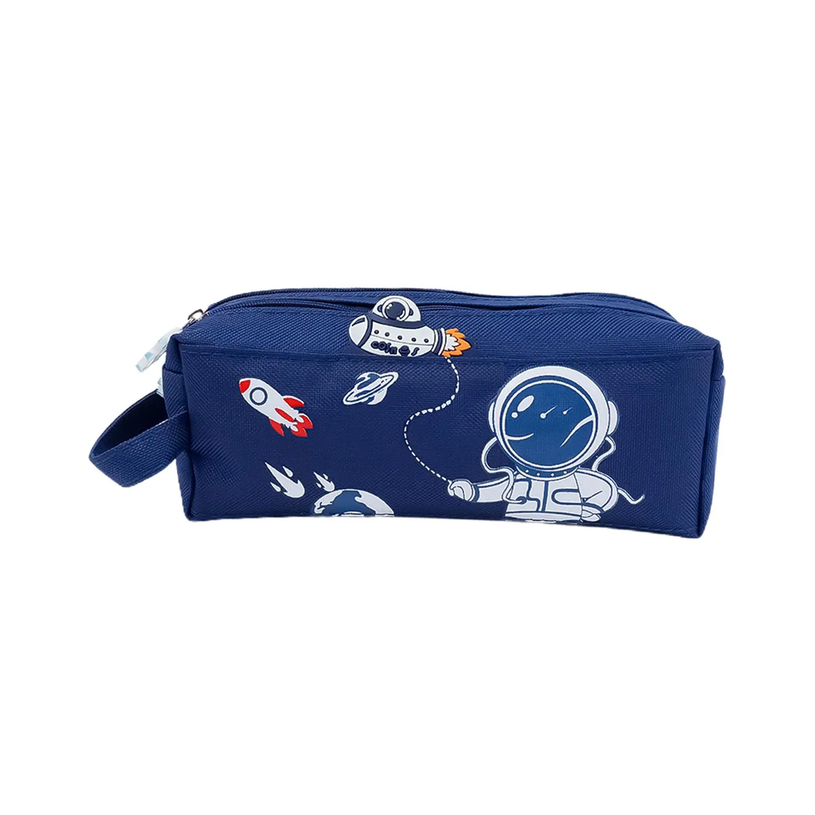 Hanging Astronaut Pencil Case Makeup Pouch Double Layer Oxford Cloth for Travel Outgoing