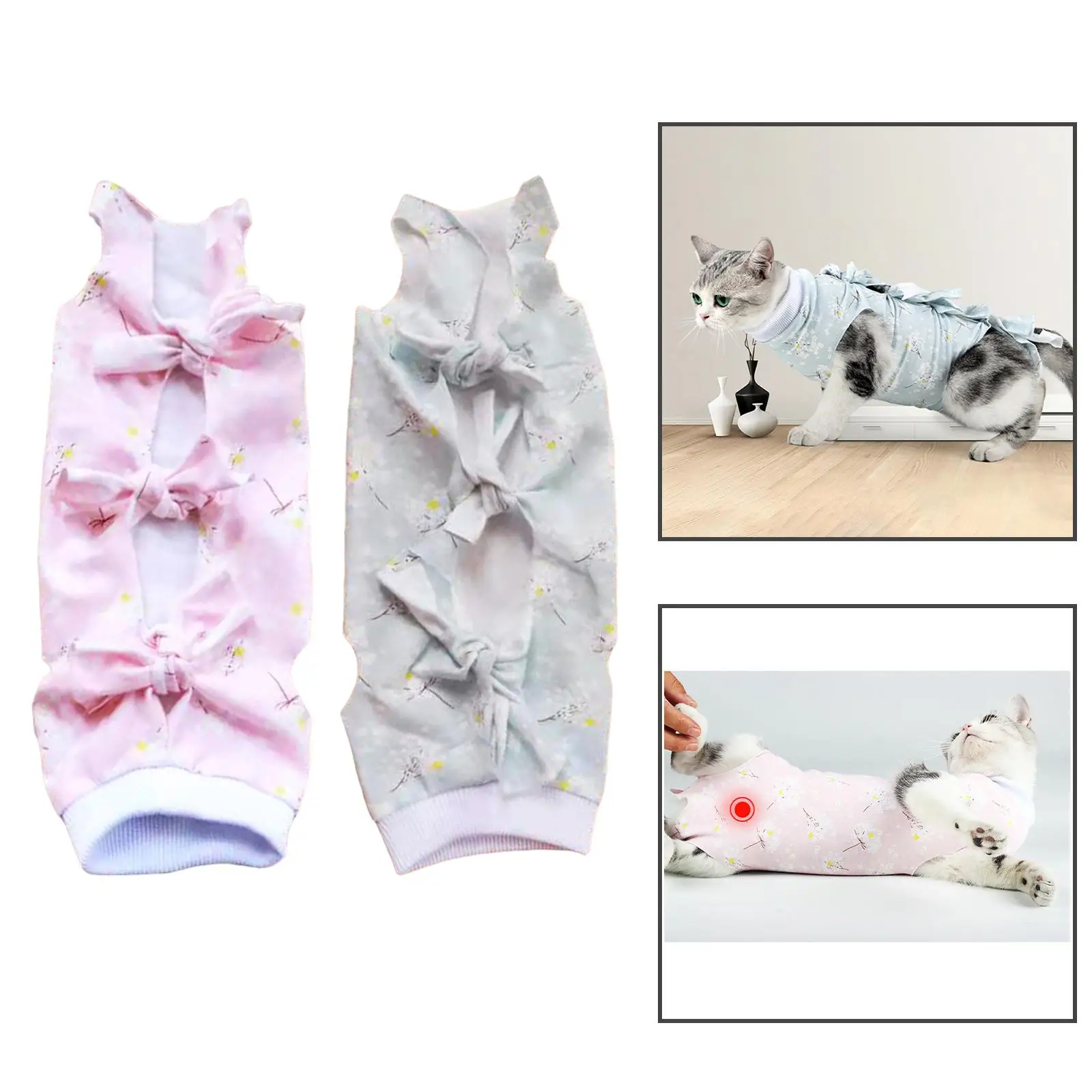 Cat Recovery Suit Clothes Sanitary Pants Professional Breathable Anti Licking for Abdominal Wounds Cats Kittens Home