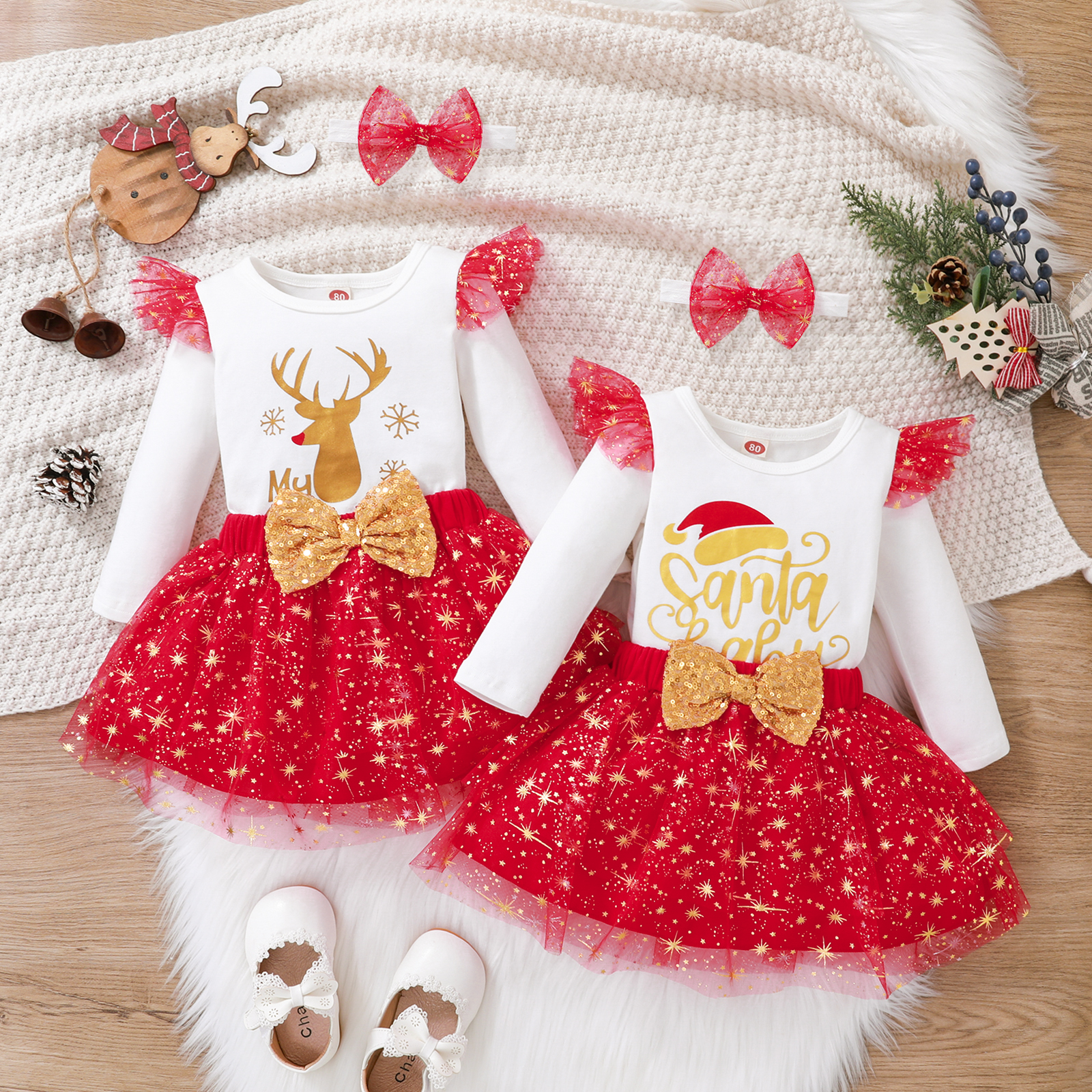 roupa de natal para bebe feminino  roupa natal bebe 1 ano  roupa infantil de natal  onjunto infantil natalino feminino