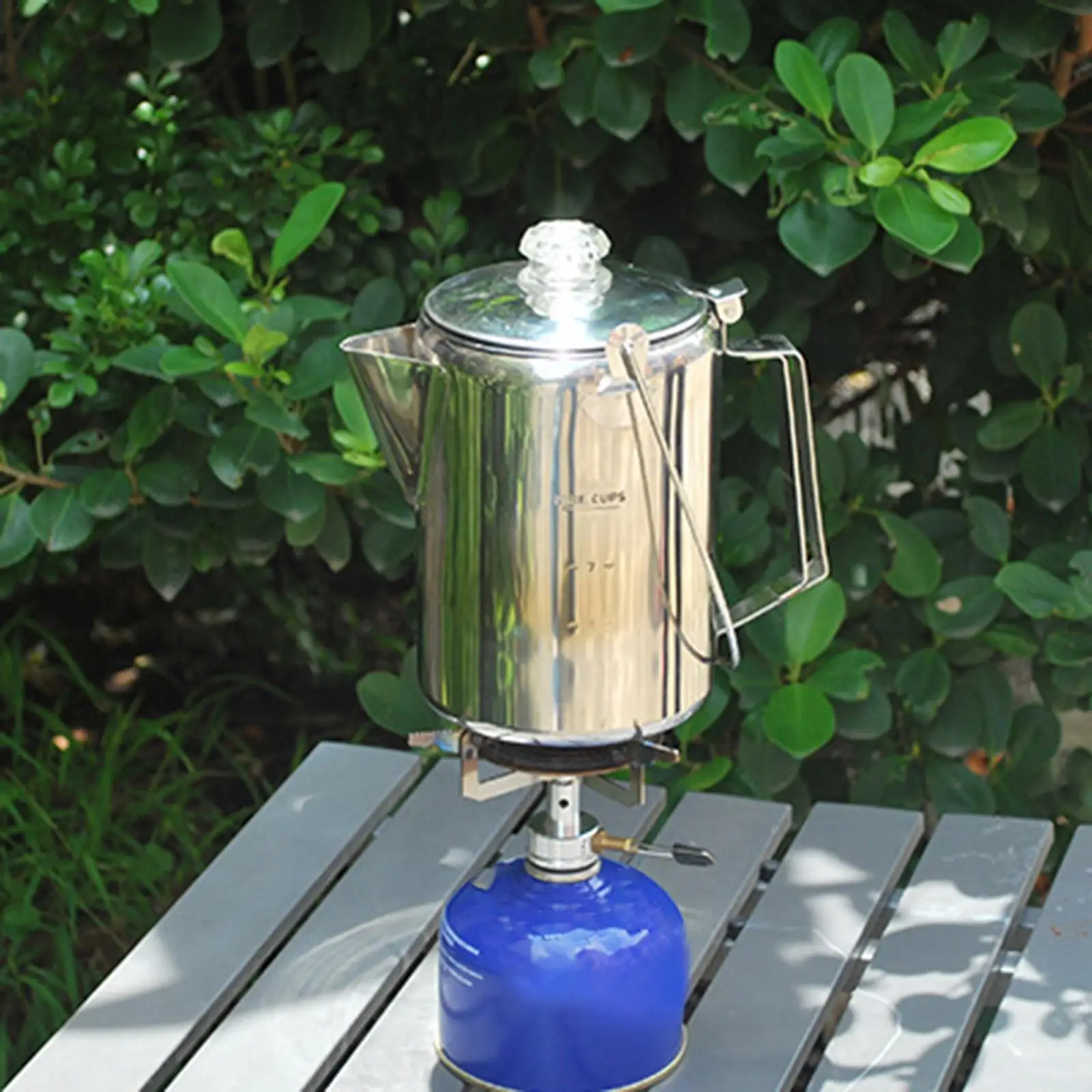Stainless Steel 9 Cups Percolator Coffee Maker for Outdoor Camping
