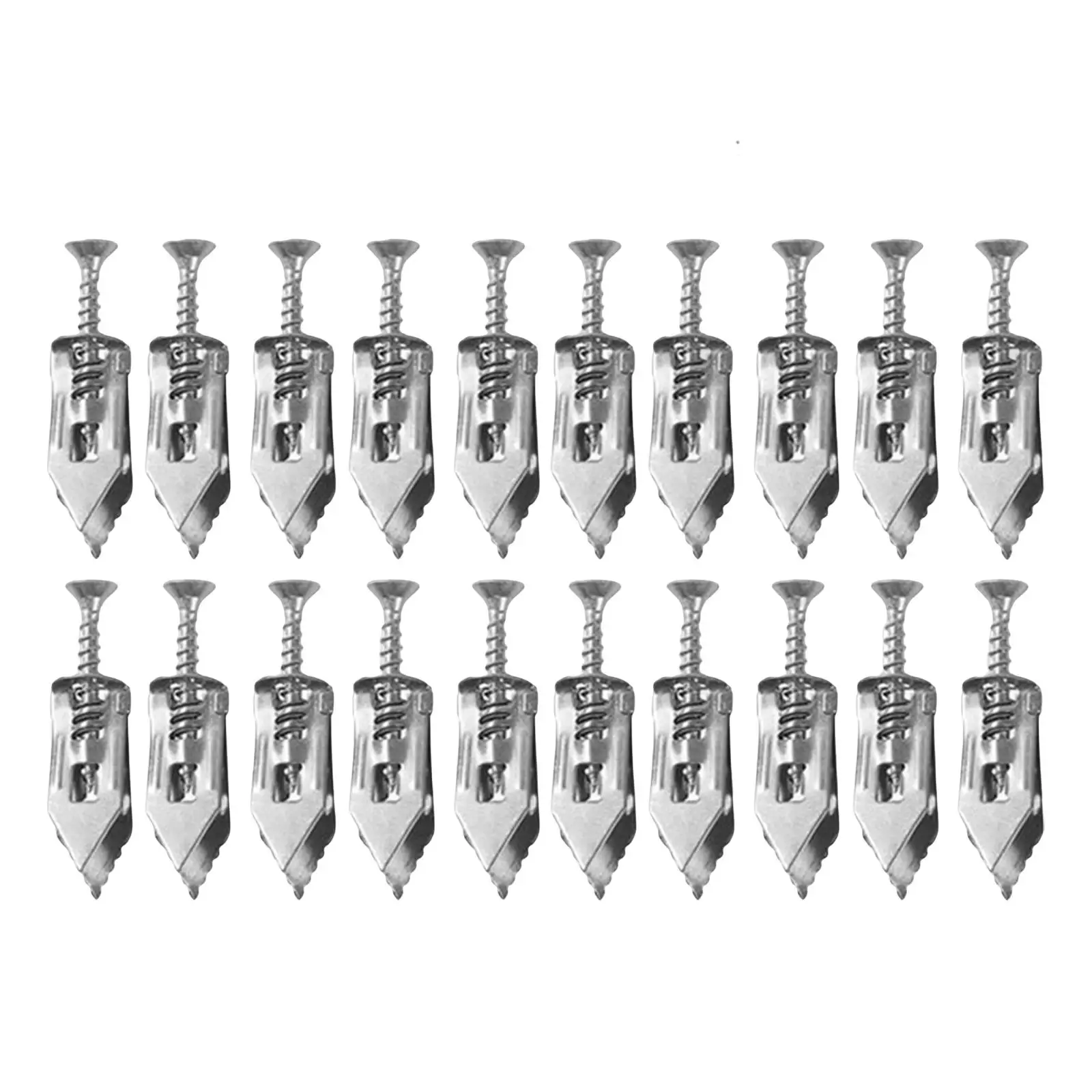 20x Drywall Self drill Anchors with Screws No Drill Holes in Wall Expansion Screw Set for Fixing picture Cabinets