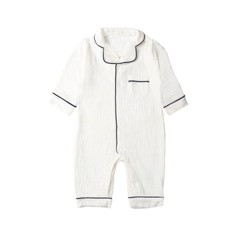 Description Picture 6 of itemBaby Rompers Boys Girls Sleep Play Pajamas  Organic Cotton Long Sleeve One-Piece Jumpsuit Button Down Newborn Sleepsuit Pjs
