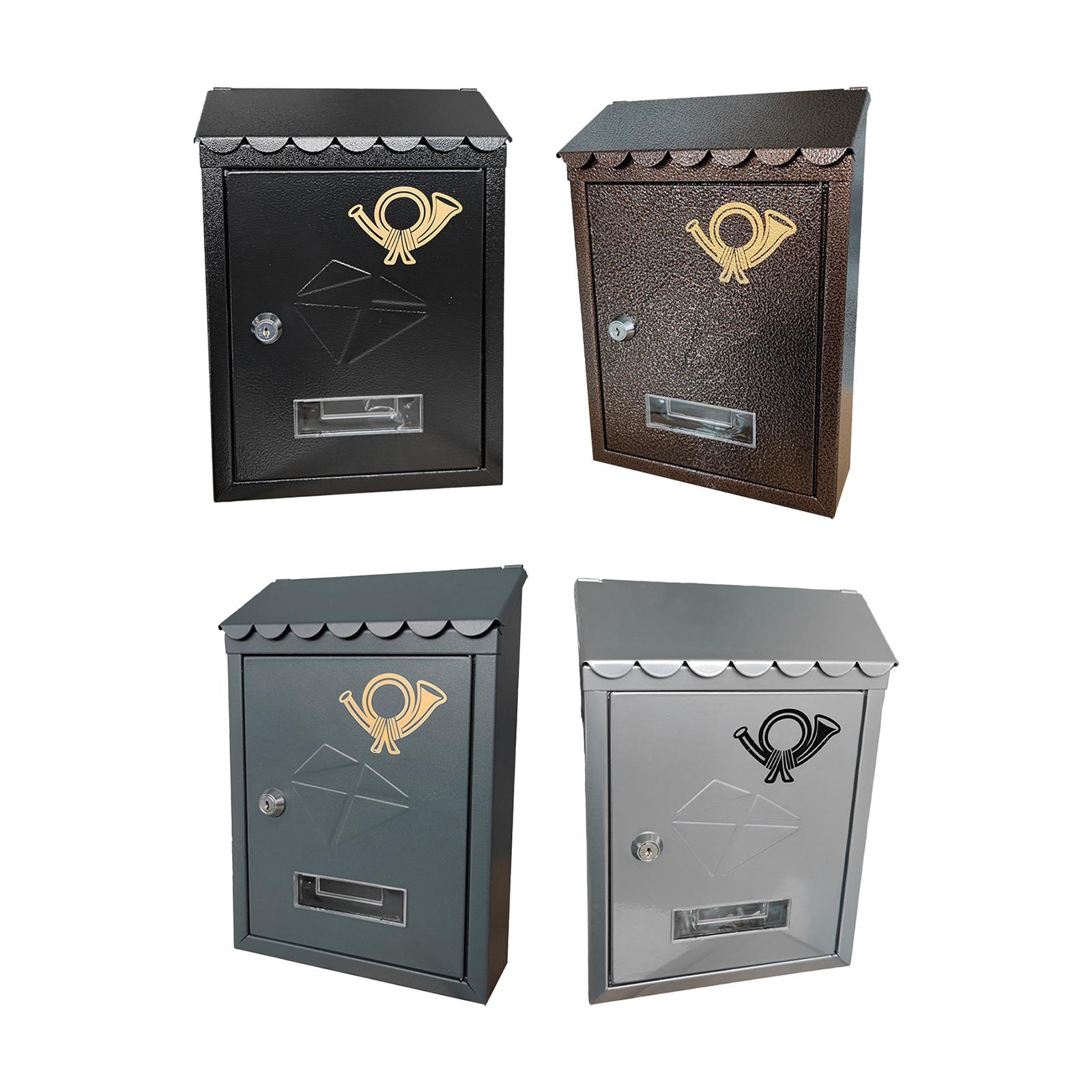 Description Picture 2 of itemWall Mount Mailbox Metal Decorations 21.5x7x30cm Front Door Outside Decorative Letter Magazines Post Lockable Porch Drop Box