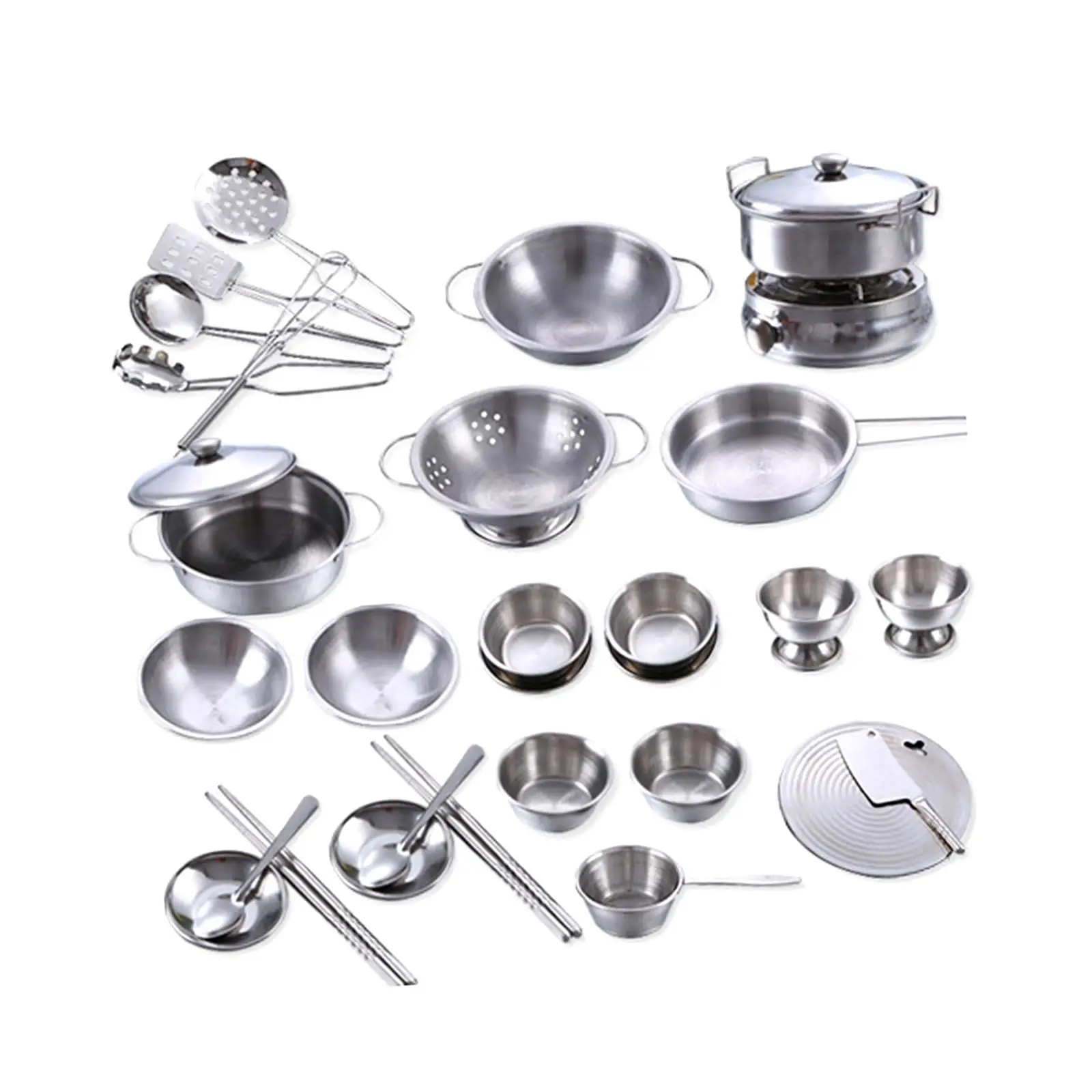 25 Pieces Kids Pretend Play Cookware Set Kitchen Toys Accessories Realistic